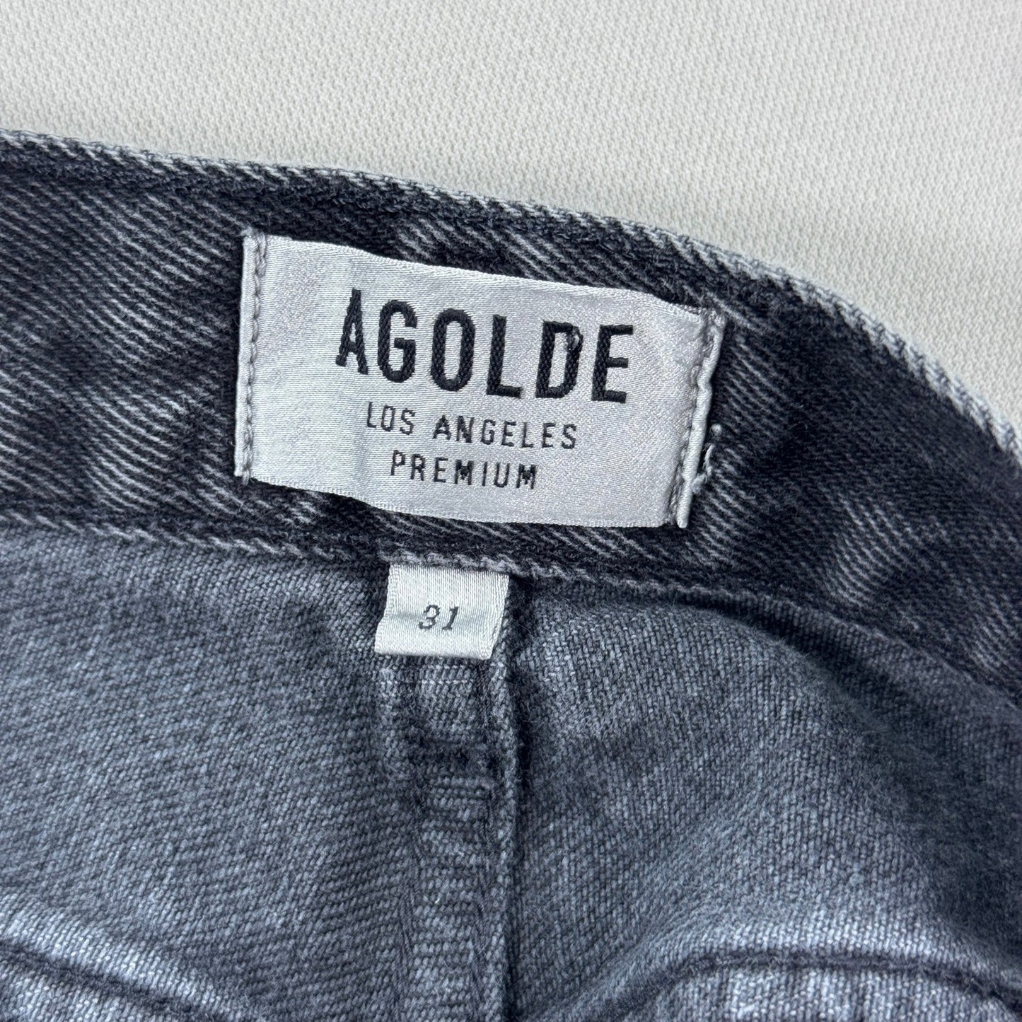 AGOLDE Cutoff Denim Shorts Womens Size 31 High Rise Distressed Button Fly