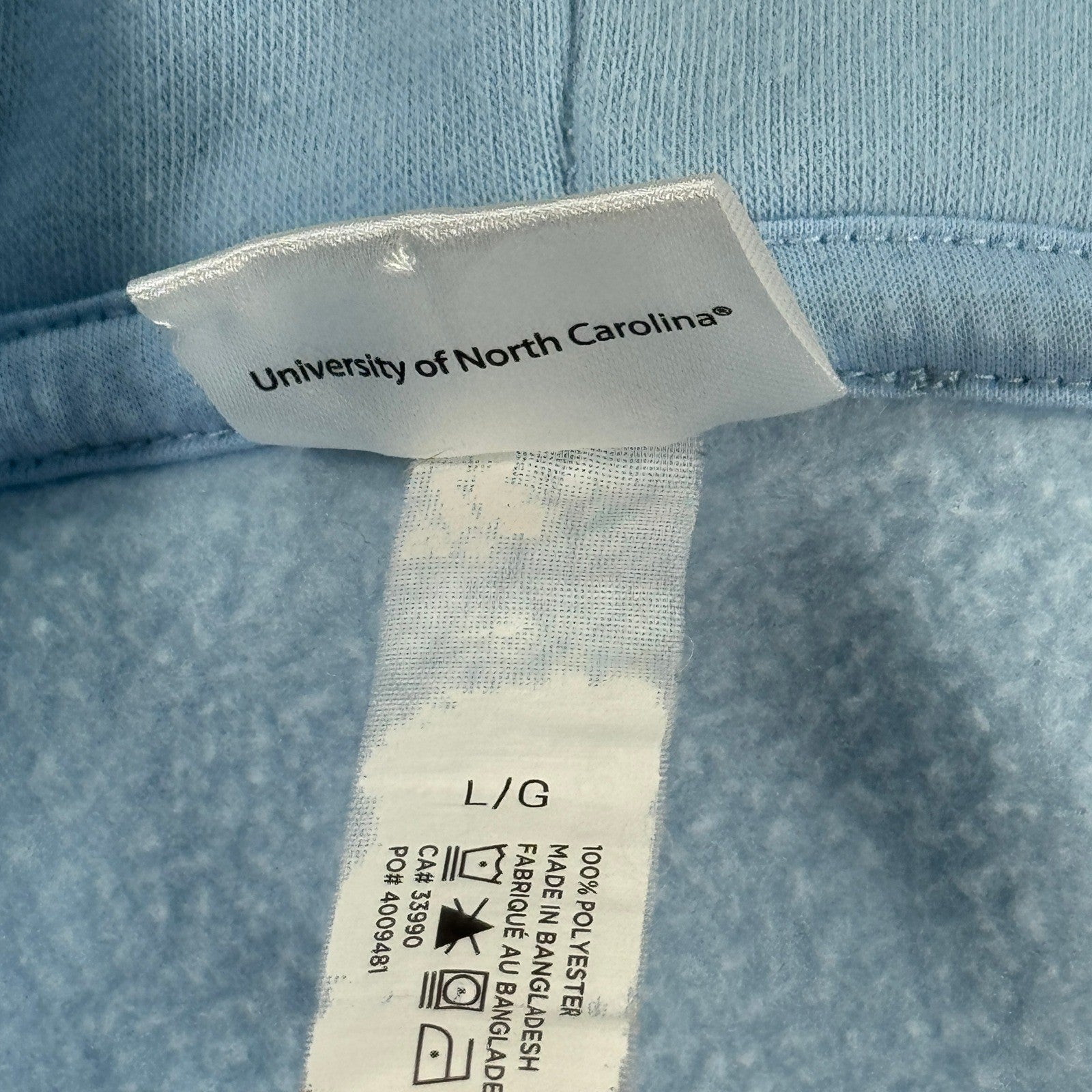 VTG University of Carolina Tar Heels NCAA Hoodie mens Large Light Blue Pullover