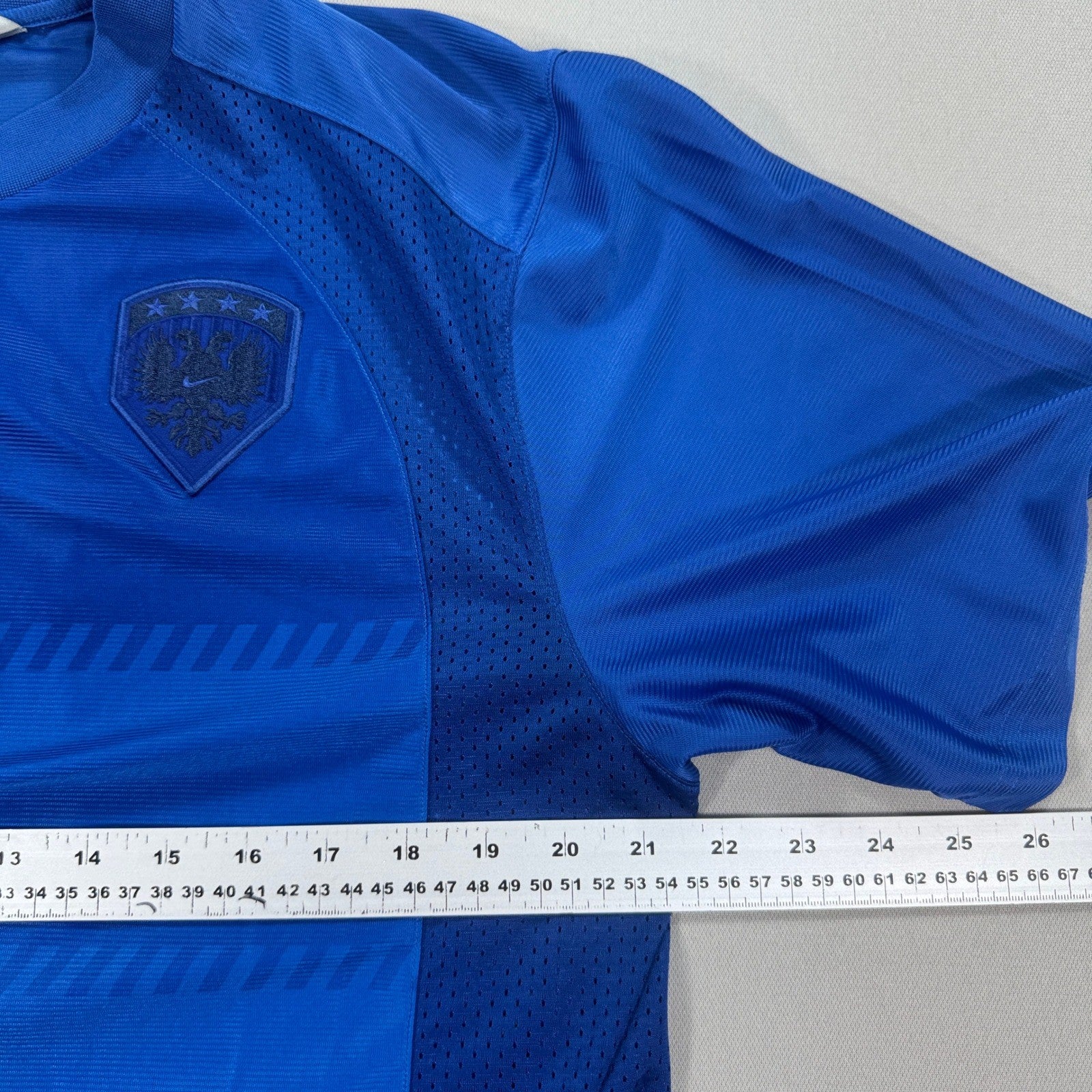 Vintage Nike Football Jersey #9 mens Medium Blue Soccer Training Shirt Mesh