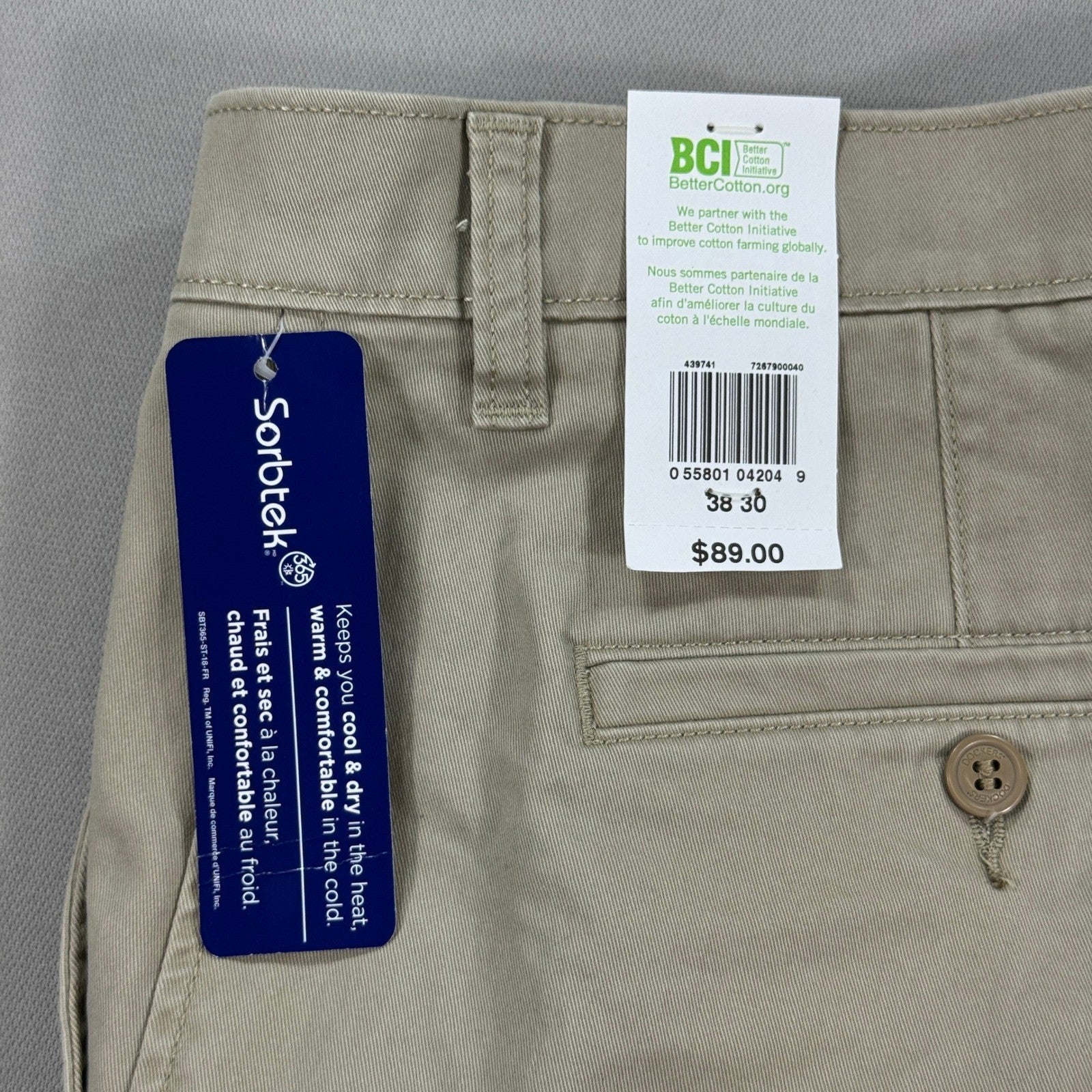 NWT Dockers Original Khaki Pants All Seasons Tech mens 38x30 Beige Athletic Fit