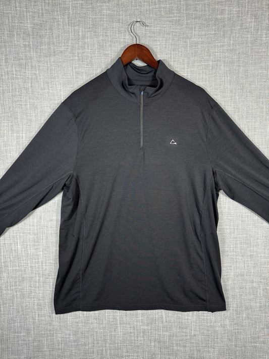 Paradox mens Merino Blend Base Layer Top 1/4 Zip Long Sleeve Black 2XL