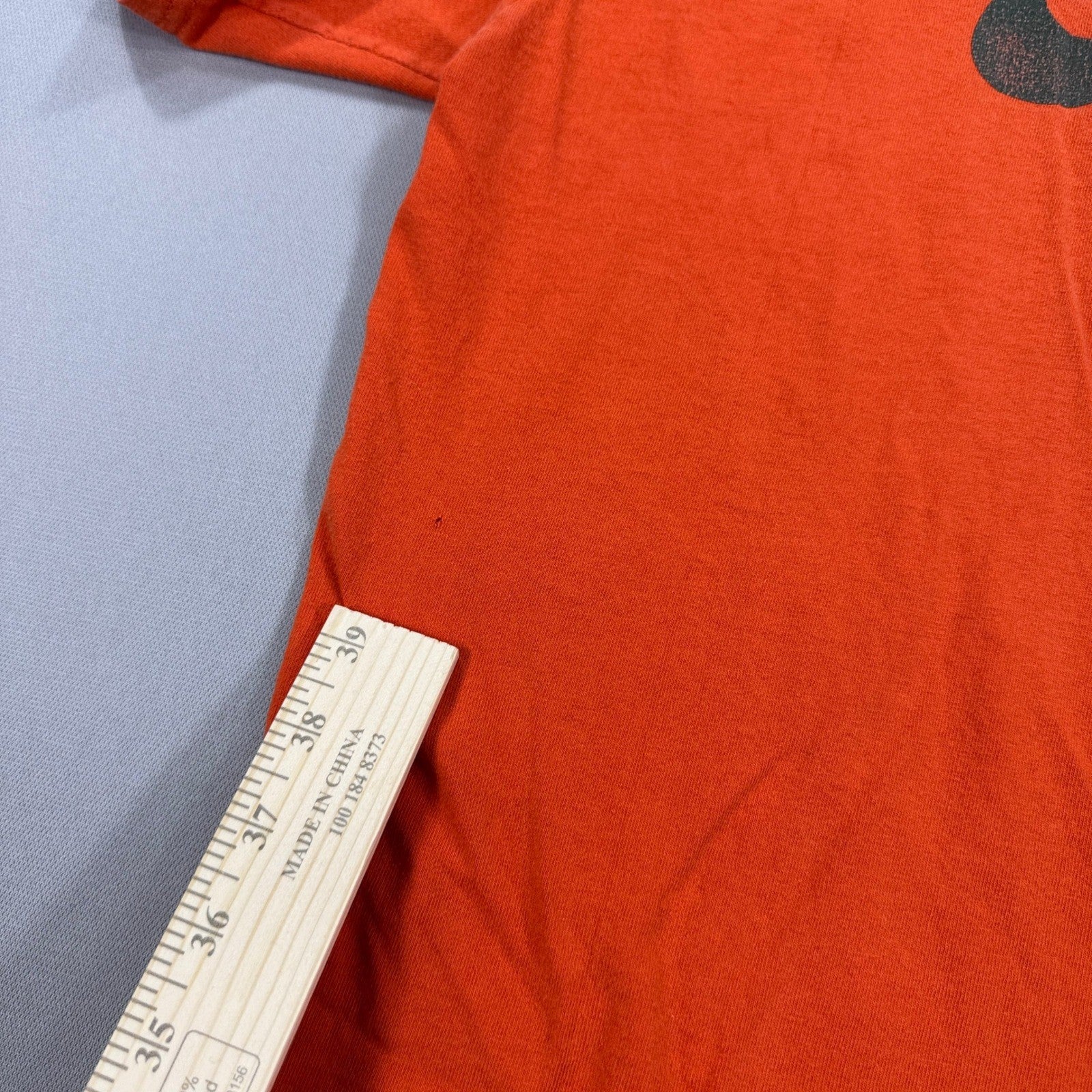 Vintage Y2K Nike T-Shirt mens Large Orange Center Big Swoosh Spell Out Athletic