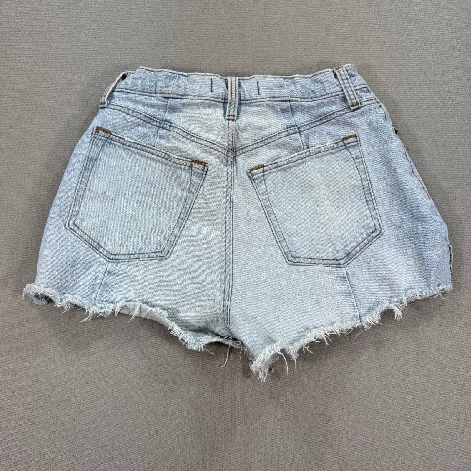 Abercrombie Fitch High Rise Cutoff Denim Shorts Womens 26 Light Wash
