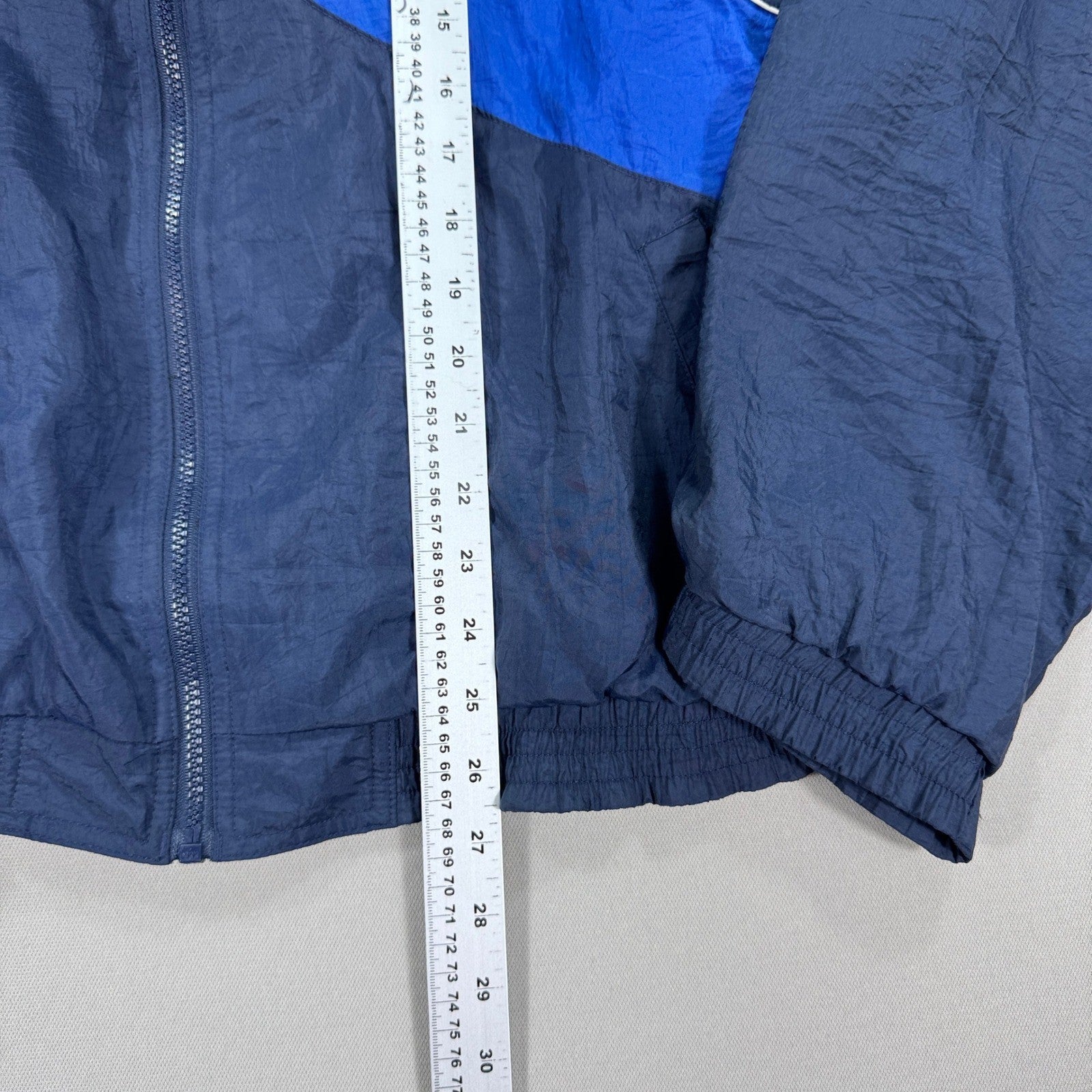 Vintage 90s Reebok Track Jacket mens Large Blue Full Zip Windbreaker Nylon