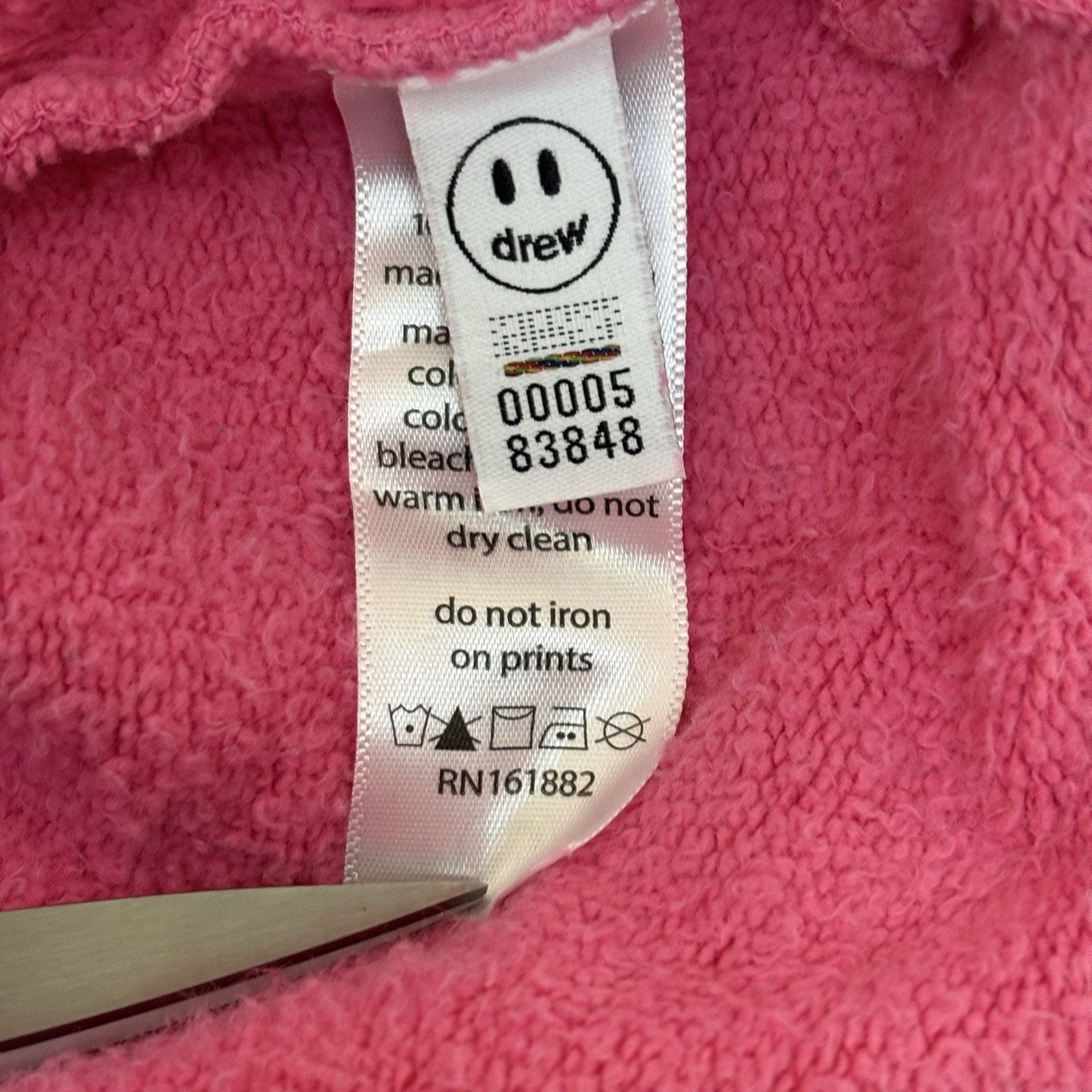 Drew House Justin Bieber Mascot Smile Hoodie mens Medium Pink Sweatshirt