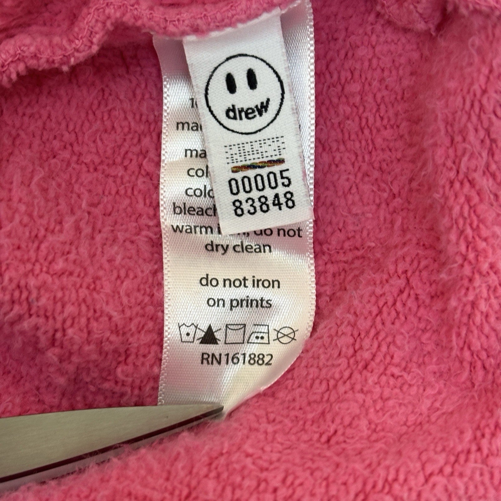 Drew House Justin Bieber Mascot Smile Hoodie mens Medium Pink Sweatshirt