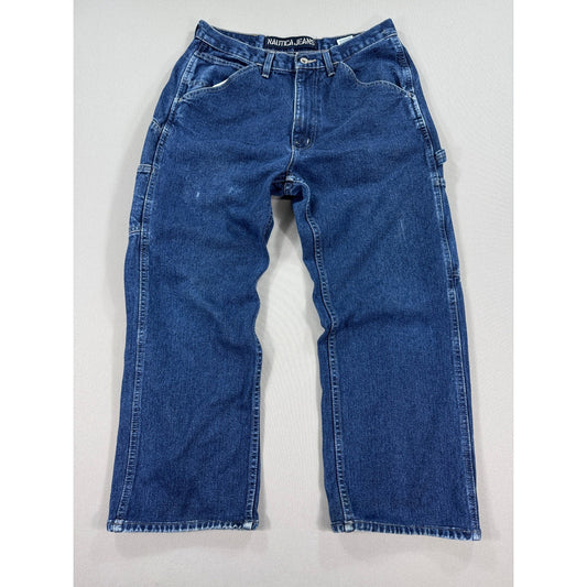 Vintage Nautica Carpenter Cargo Jeans 33x32 Loose Baggy Skater Y2K Blue