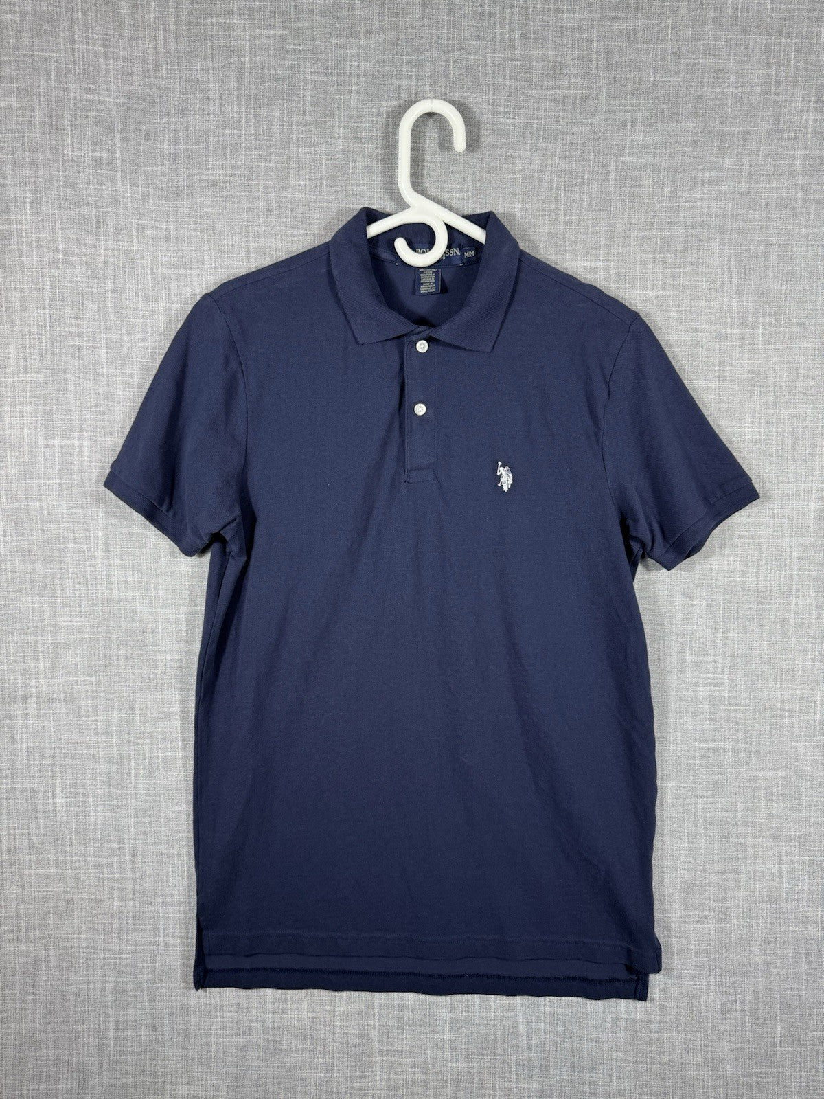 US Polo Assn Regular Fit Polo Shirt Blue Mens Medium 100% Cotton Short Sleeve