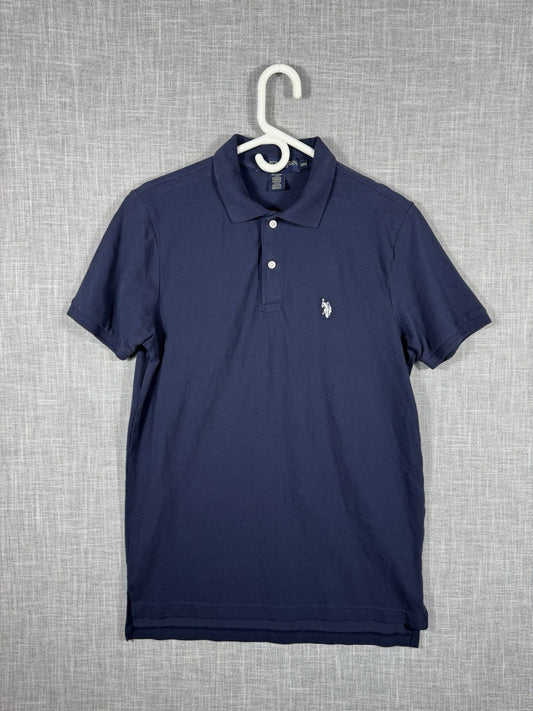 US Polo Assn Regular Fit Polo Shirt Blue Mens Medium 100% Cotton Short Sleeve