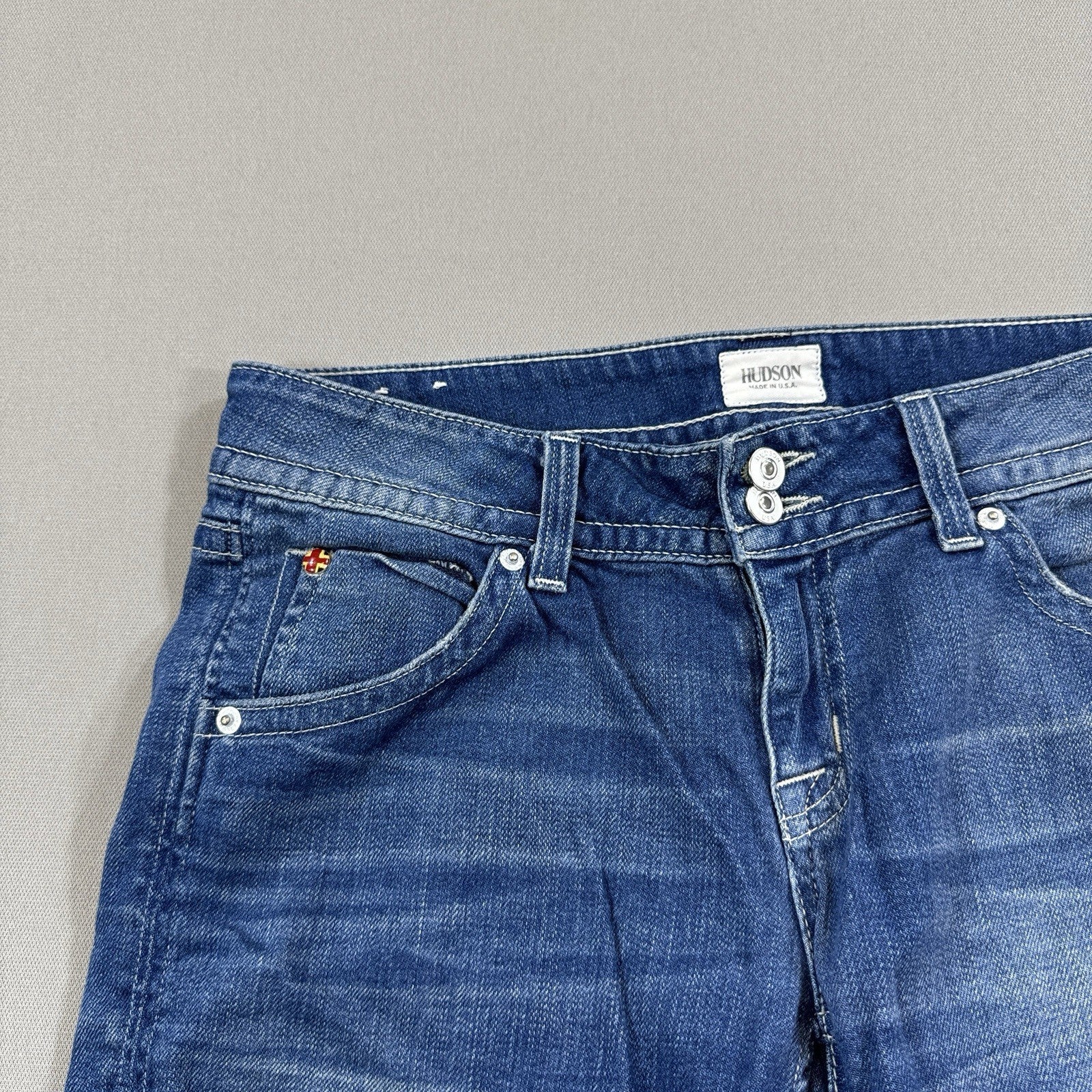 Hudson Jeans Womens Size 29 Blue Denim Cut Off Shorts Dark Wash Made in USA