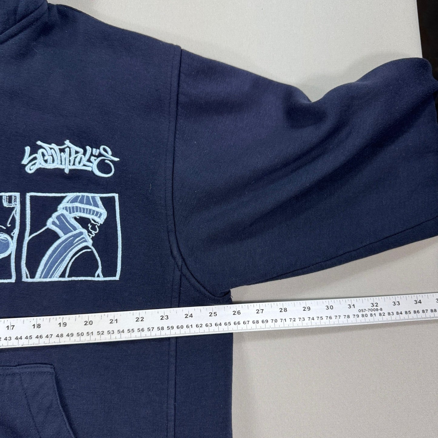 Vintage Y2K South Pole Hoodie Homies Graphitti Spray Paint mens Large Navy Blue