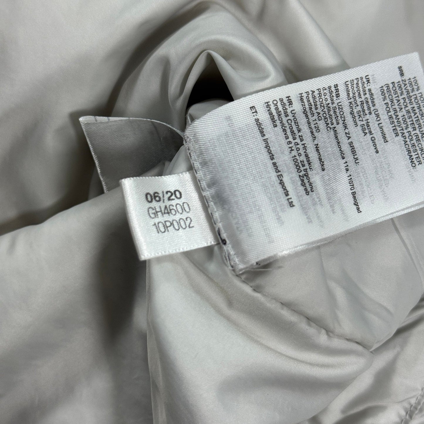 Adidas Coat Womens 2XL White Insulated Hoodie Padded Rain Jacket Fall Winter