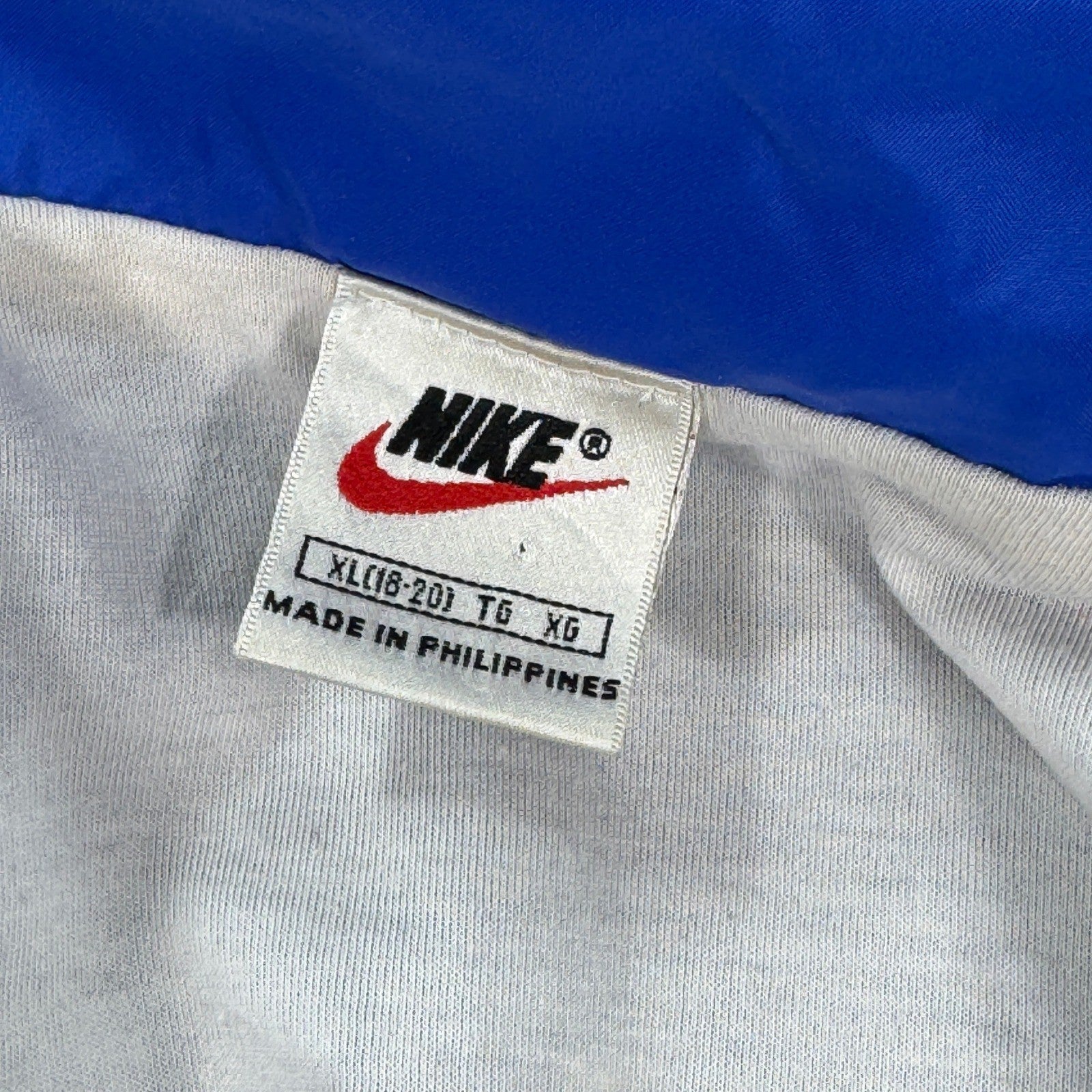 VTG 90s Nike Windbreaker Jacket Mens XL Royal Blue Full Zip Spell Out Swoosh