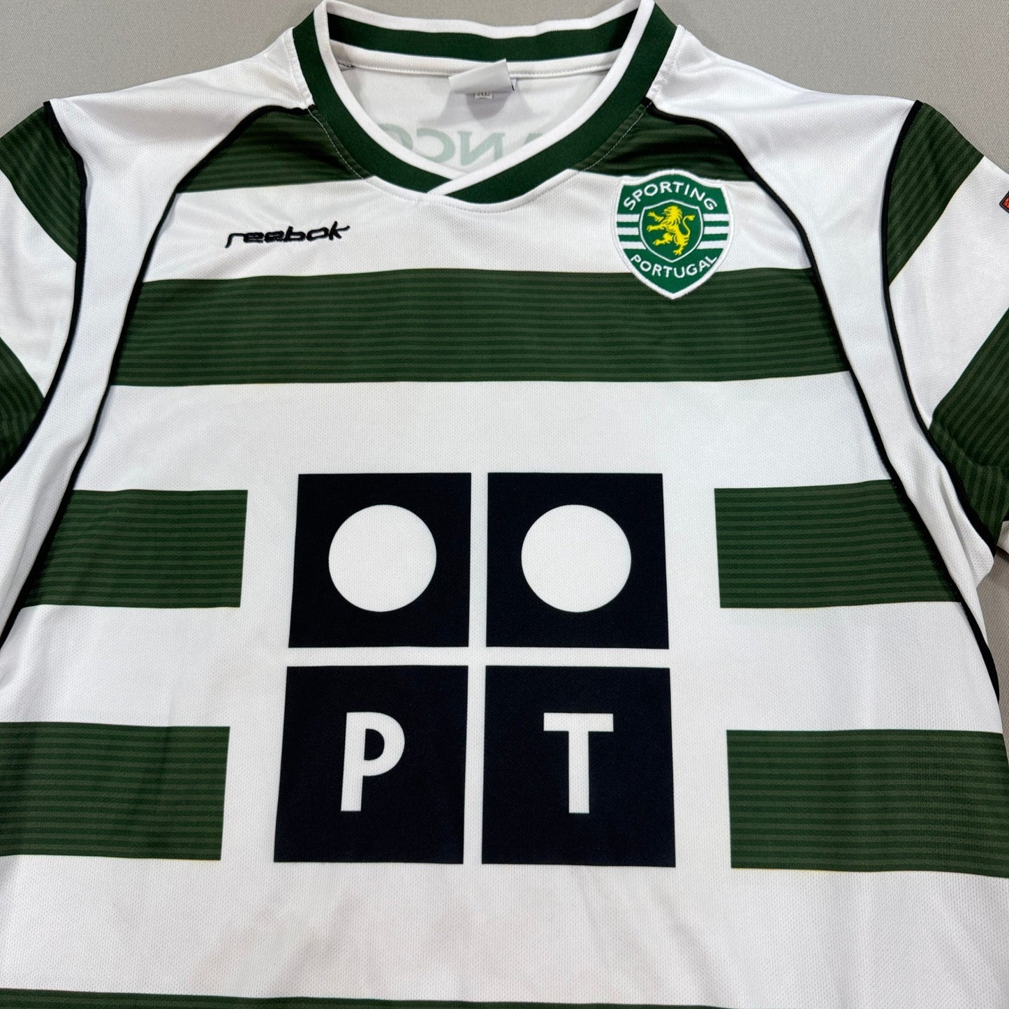 Sporting Portugal mens XL Gilbertson Jersey Reebok Football Soccer Green White