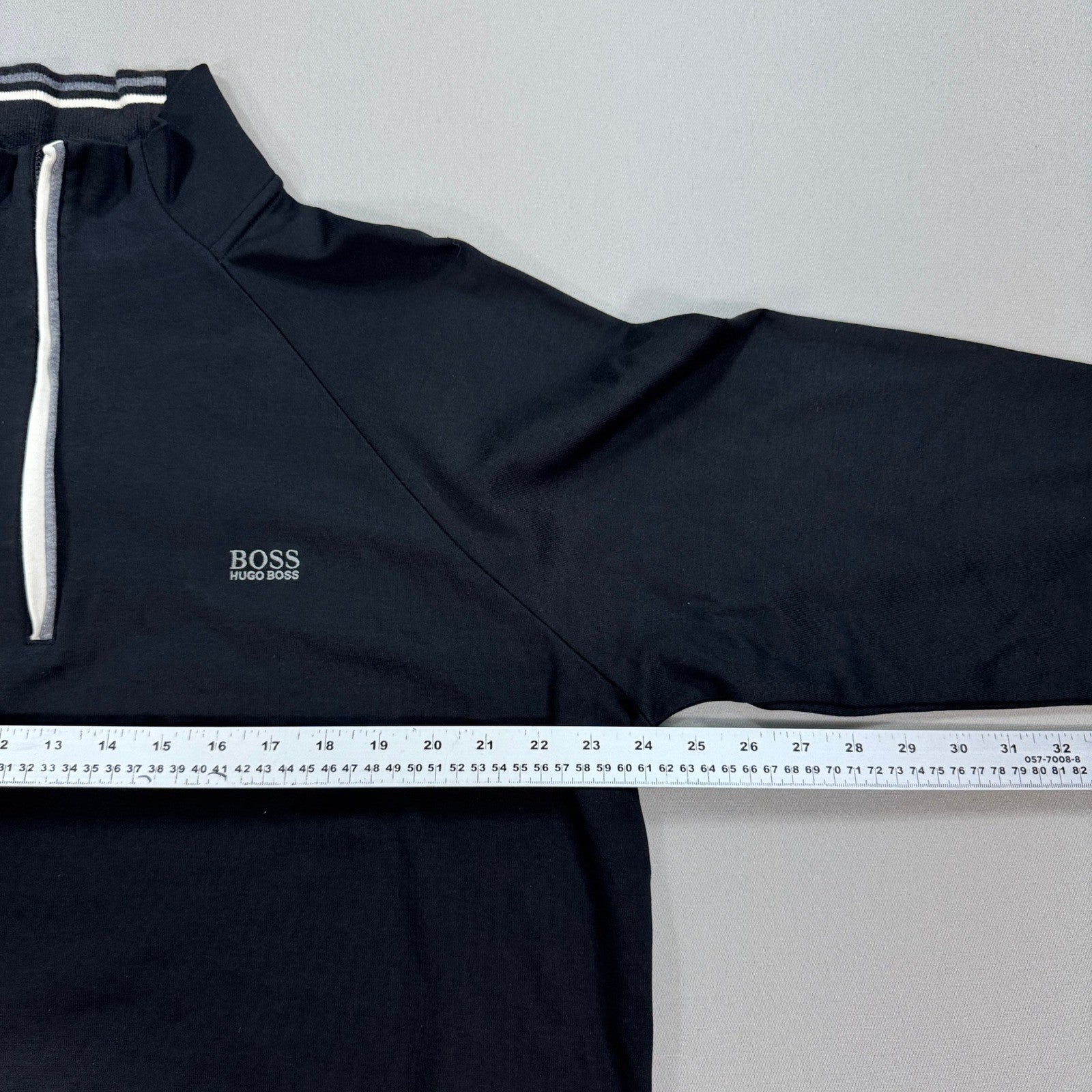 BOSS Hugo Boss Sweatshirt Half Zip Pullover mens XL Black Regular Fit Mock Neck