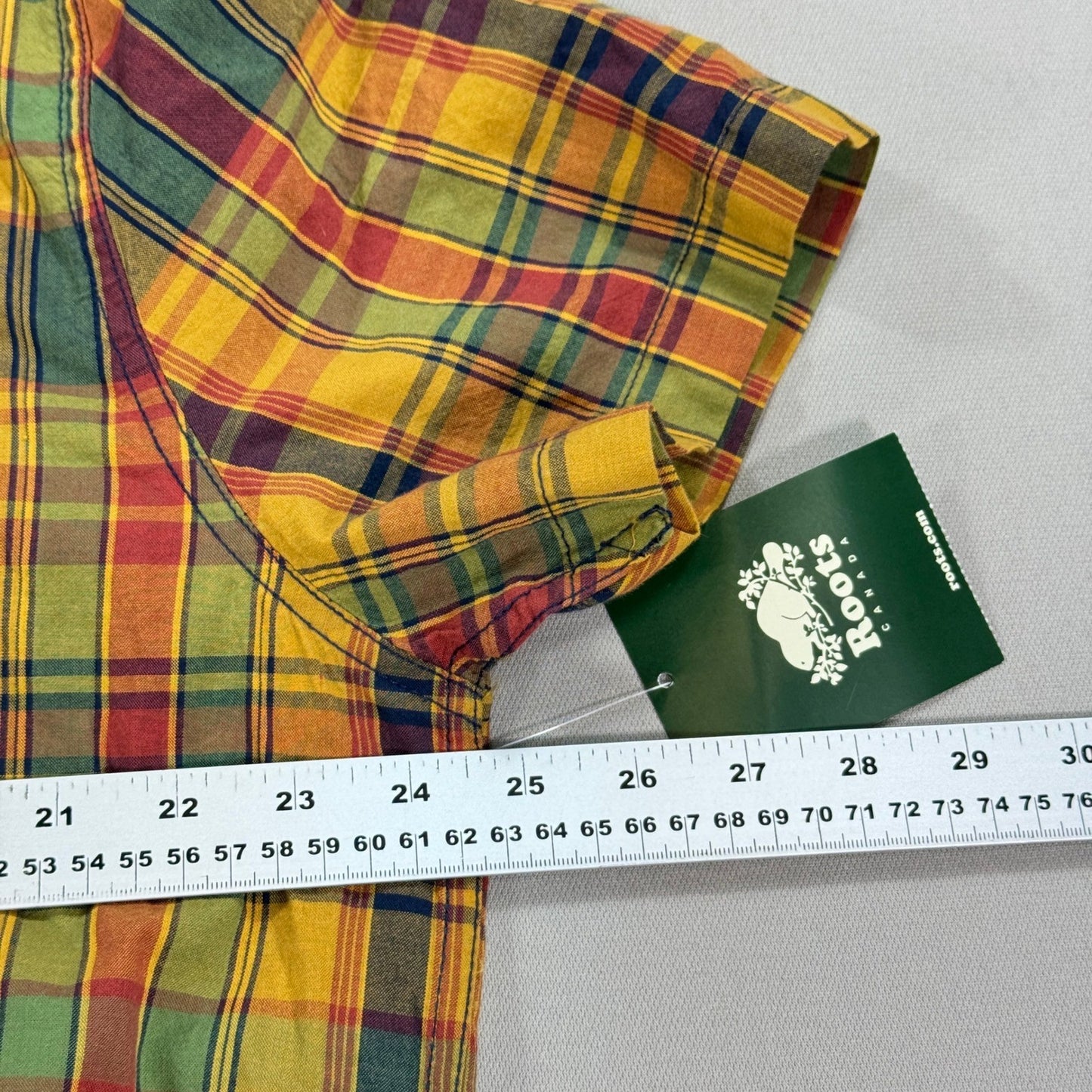 NWT Roots Canada Club Lake Shirt mens 2XL Autumn Leaf Plaid Button Up Workwear