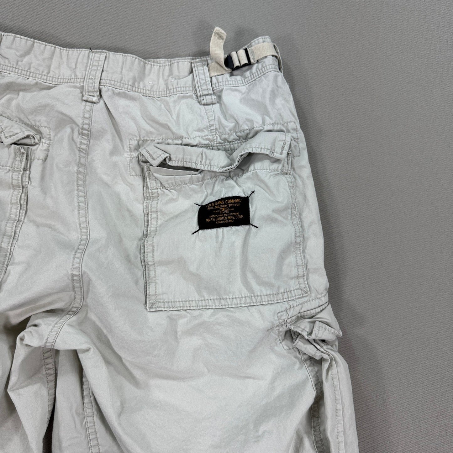 VTG Polo Jeans Co Ralph Lauren Military Surplus Cargo Shorts mens Size 34 Khaki