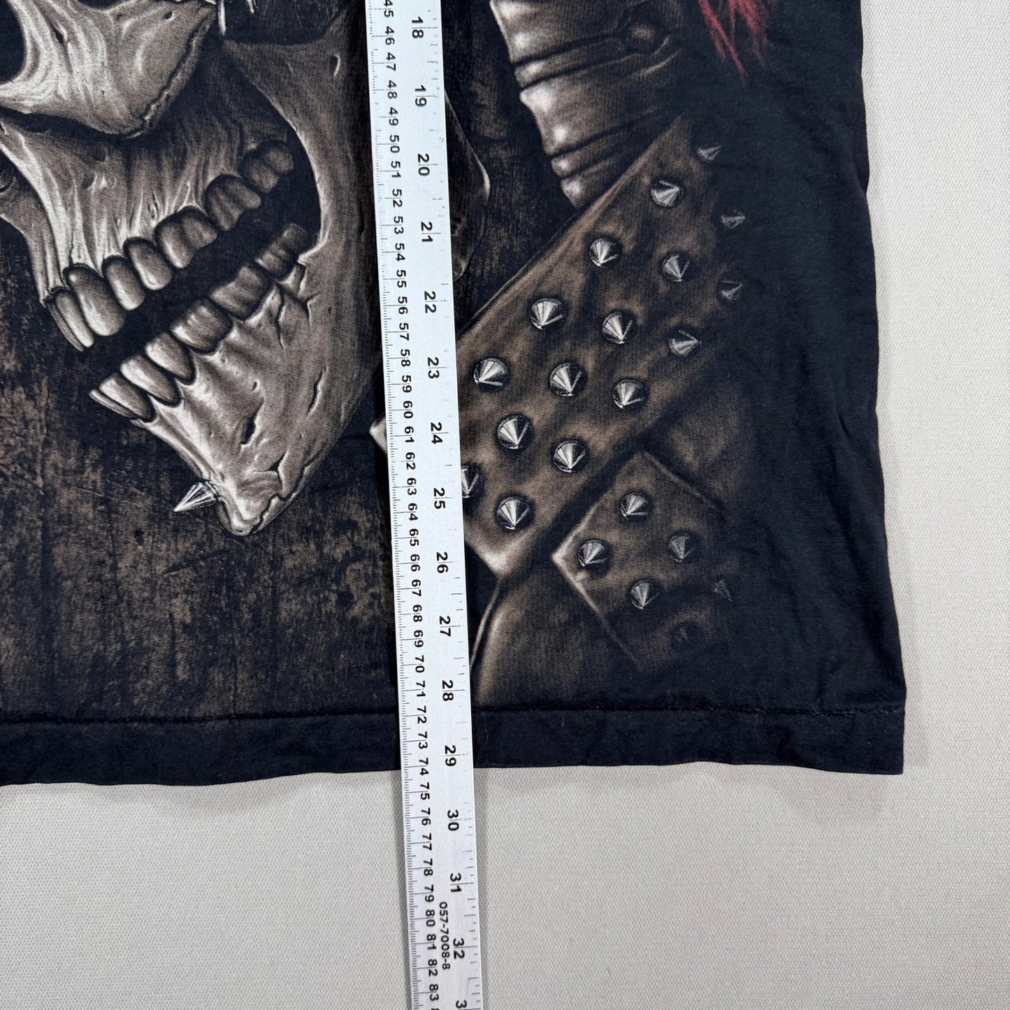 Vintage Skull Biker T Shirt mens XL All Over Print Death Reaper Punk