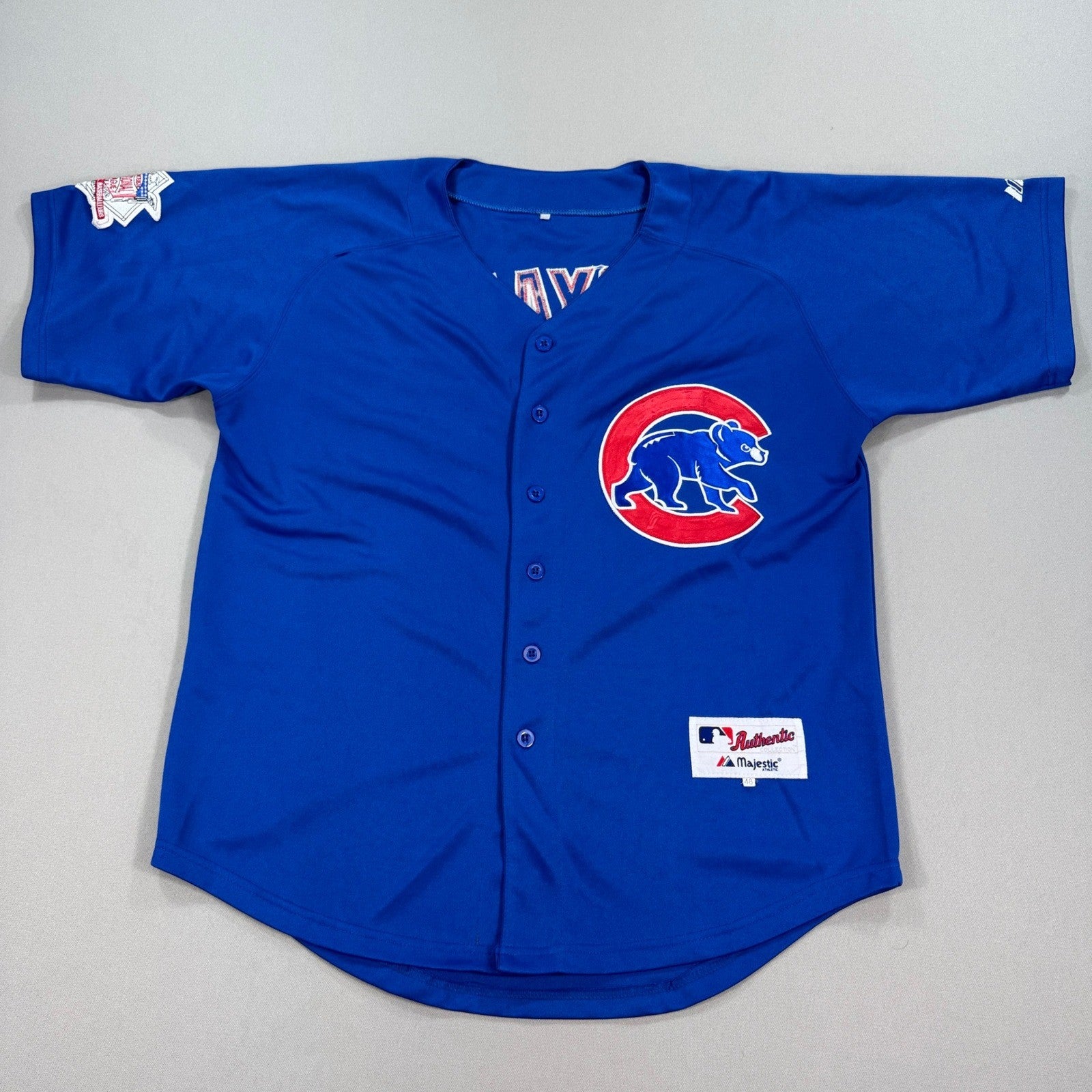 Kris Bryant #17 Chicago Cubs Jersey Majestic Cool Base MLB Baseball Size 48 Blue