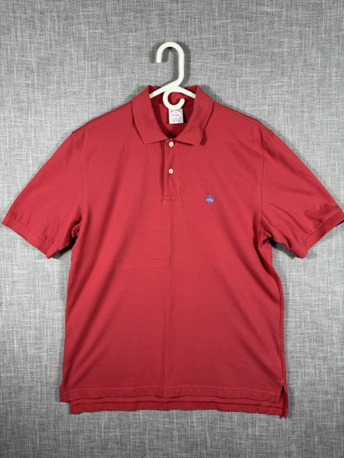 Brooks Brothers Polo Mens Medium Pink Performance Series Golf Short Sleeve Shirt