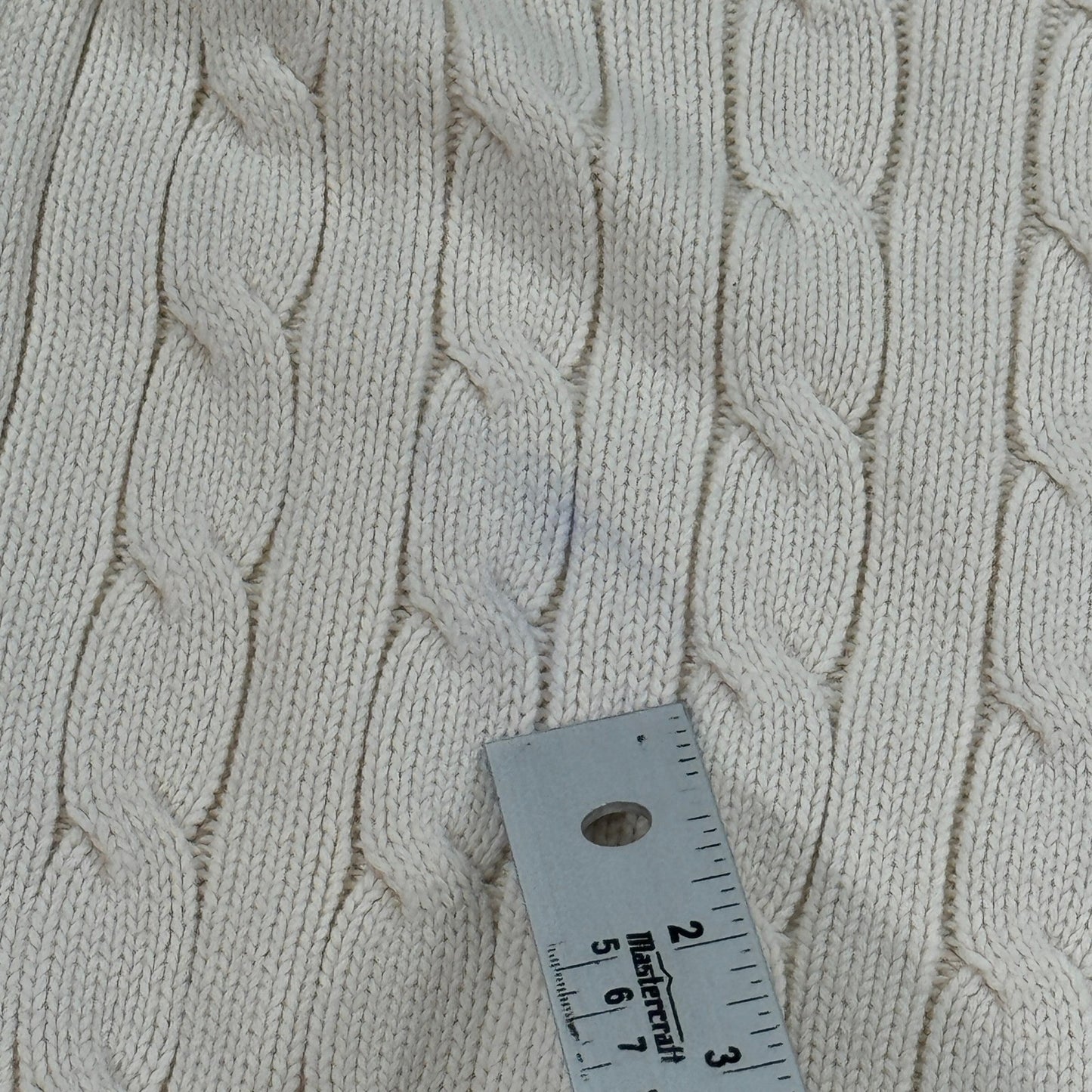 Polo Ralph Lauren Cable Knit Turtleneck Sweater Ivory Classic Womens Medium