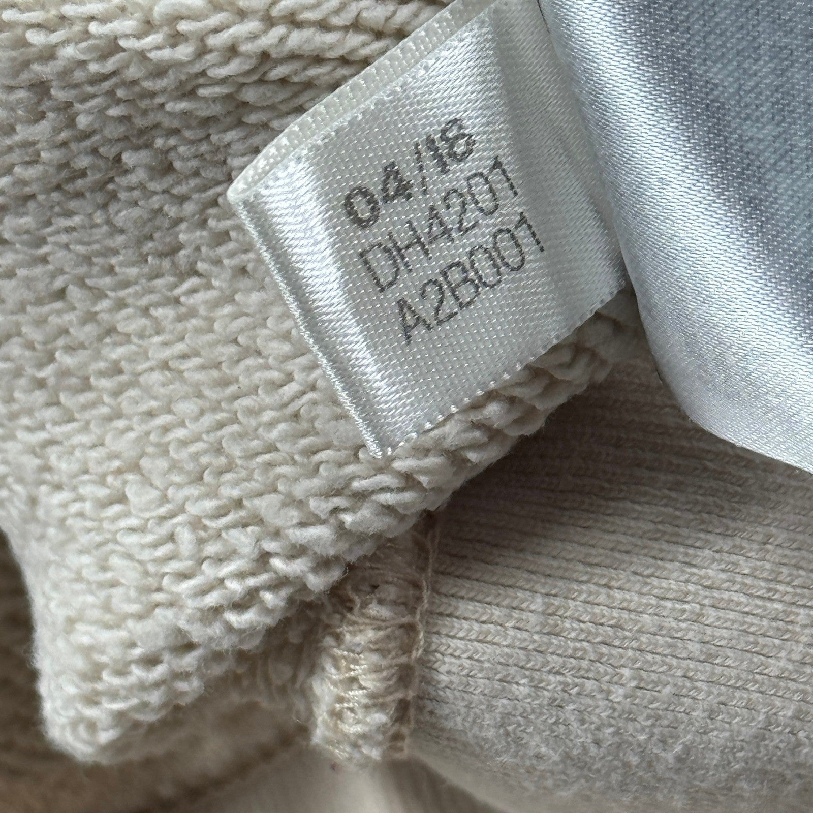 Adidas Crop Top Hoodie Womens Medium Cream White Outline Spellout