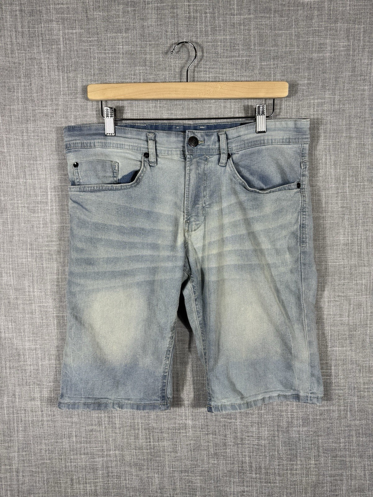 Buffalo David Bitton Evan X Blue Shorts Light Wash Mens Size 32
