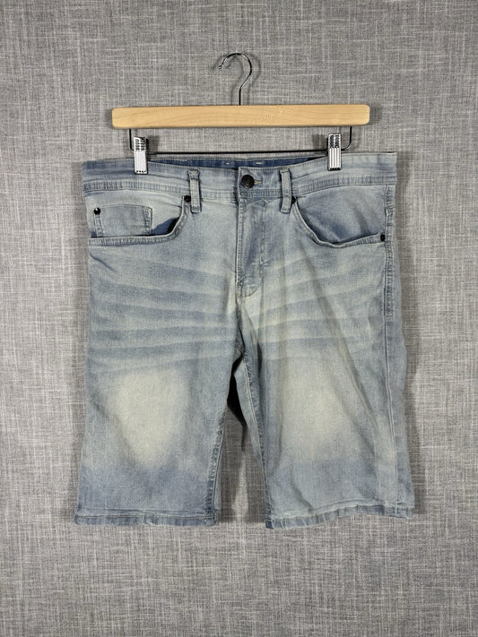 Buffalo David Bitton Evan X Blue Shorts Light Wash Mens Size 32