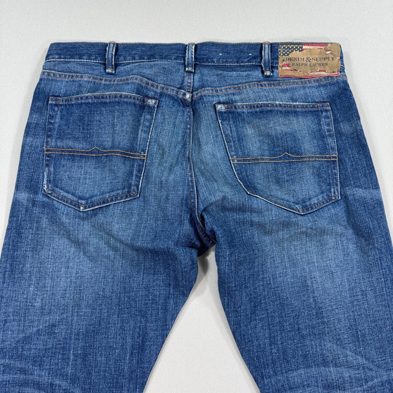 Denim & Supply Ralph Lauren Distressed Jeans Slim mens 38x32 Denim Straight Leg