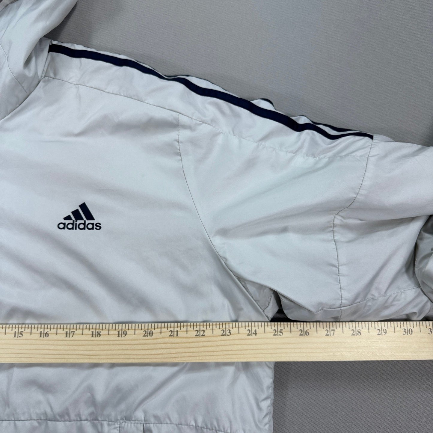 Adidas Coat Womens 2XL White Insulated Hoodie Padded Rain Jacket Fall Winter