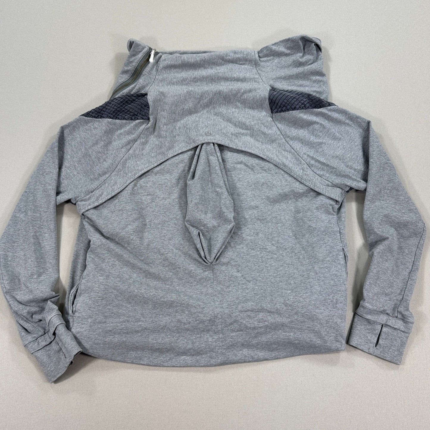 Lululemon Athletica Asymmetrical Zip Up Jacket Womens Size 10 Heathered Gray