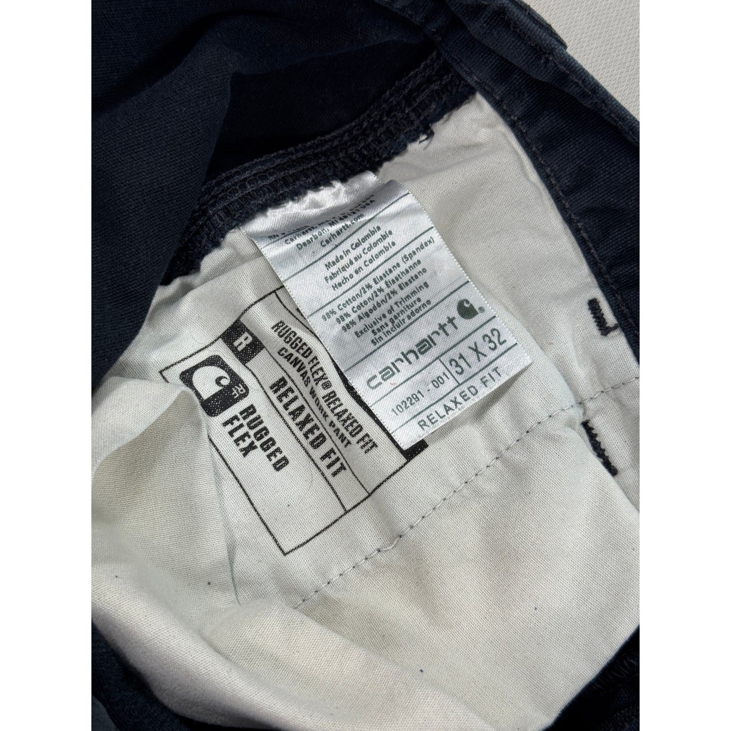 Carhartt 102291 Carpenter Pants Rugged Flex Relaxed Fit mens 31x32 Black Canvas