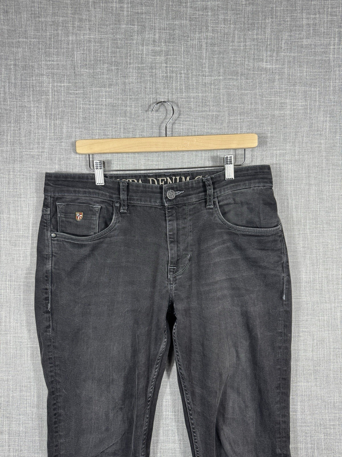 US Polo Assn. Delta Embroidered Black Slim Jeans Dark Wash Mens 34x33