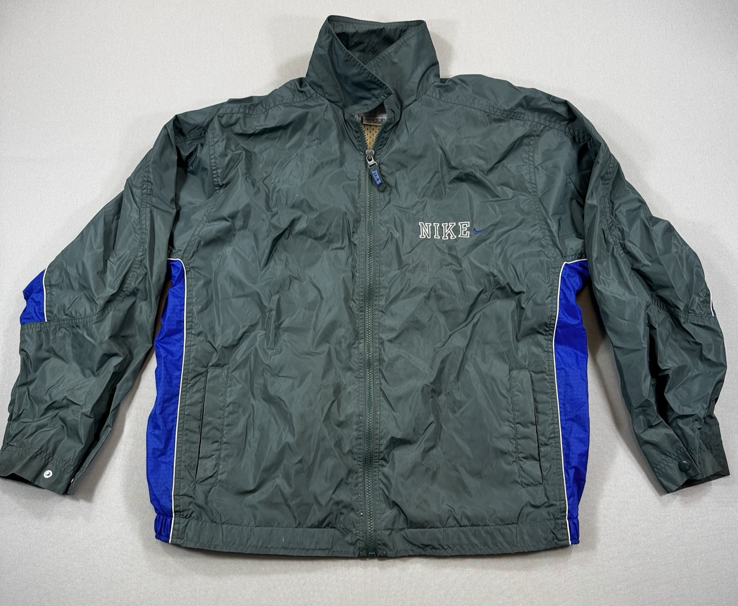 Vintage 90s Nike Windbreaker Jacket XL(18-20) Green Full Zip Athletic