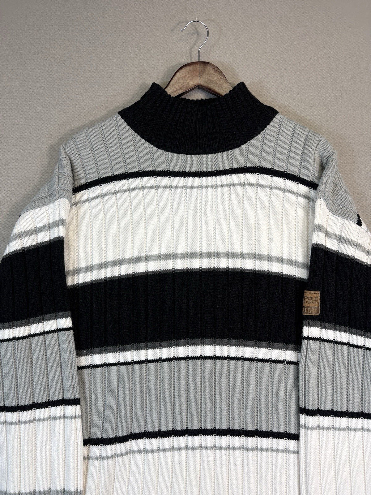 SOUTHPOLE Authentic Collection Mens XL Knit Turtleneck Sweater Striped