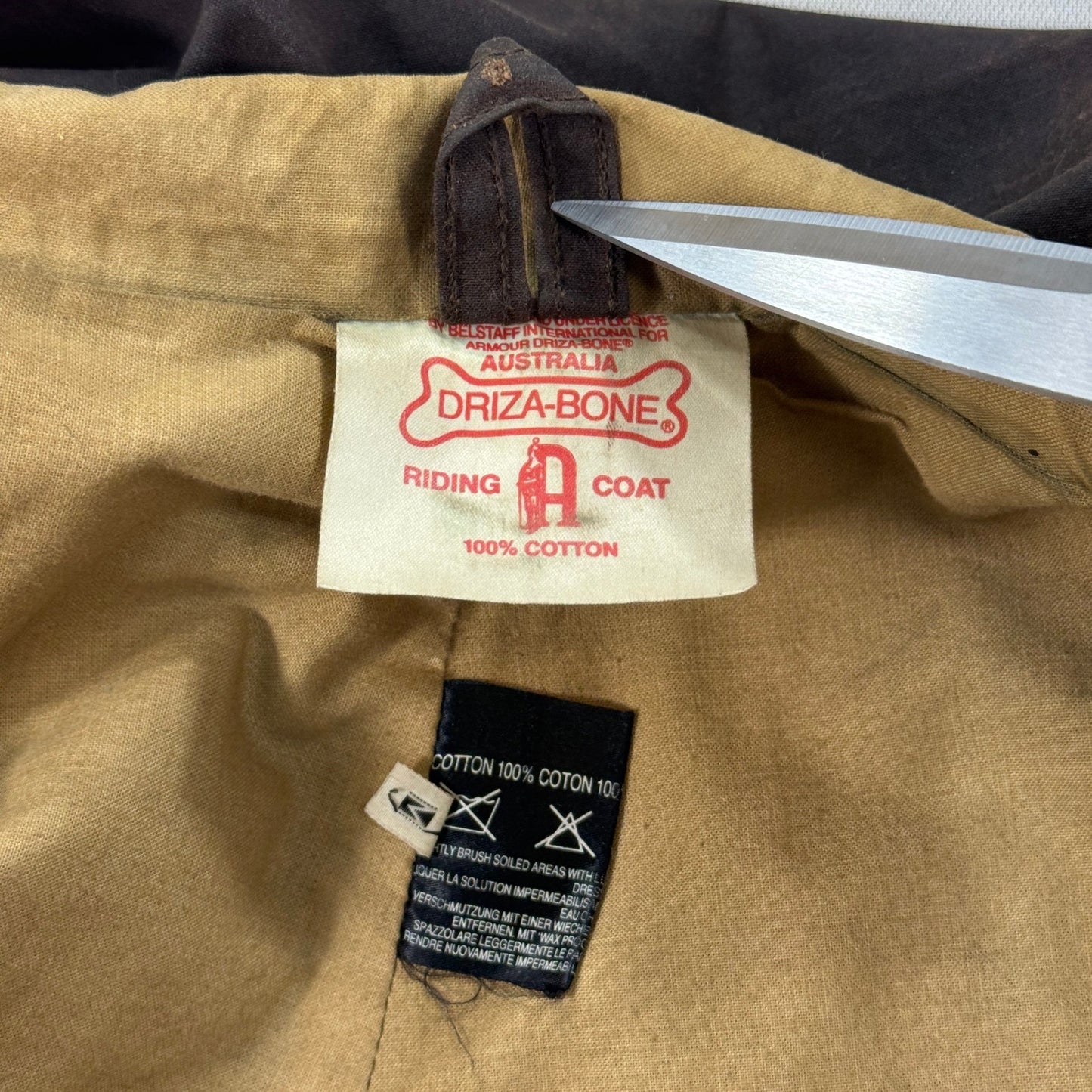 VTG Driza-Bone Riding Coat mens Medium Brown Australian Waxed Cotton Oilskin