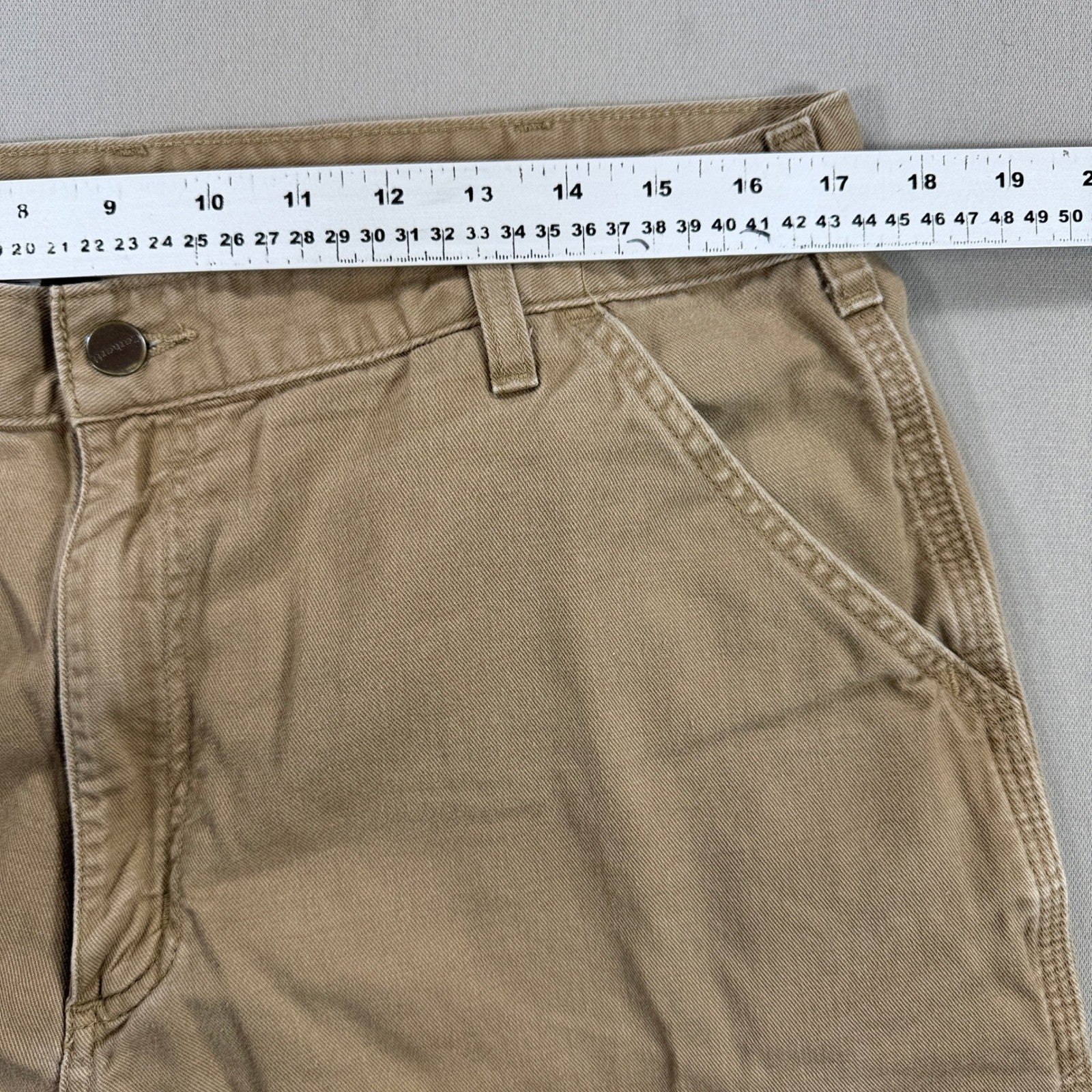 Carhartt B283 Carpenter Shorts Mens Size 36 Brown Canvas Duck Original Fit Heavy
