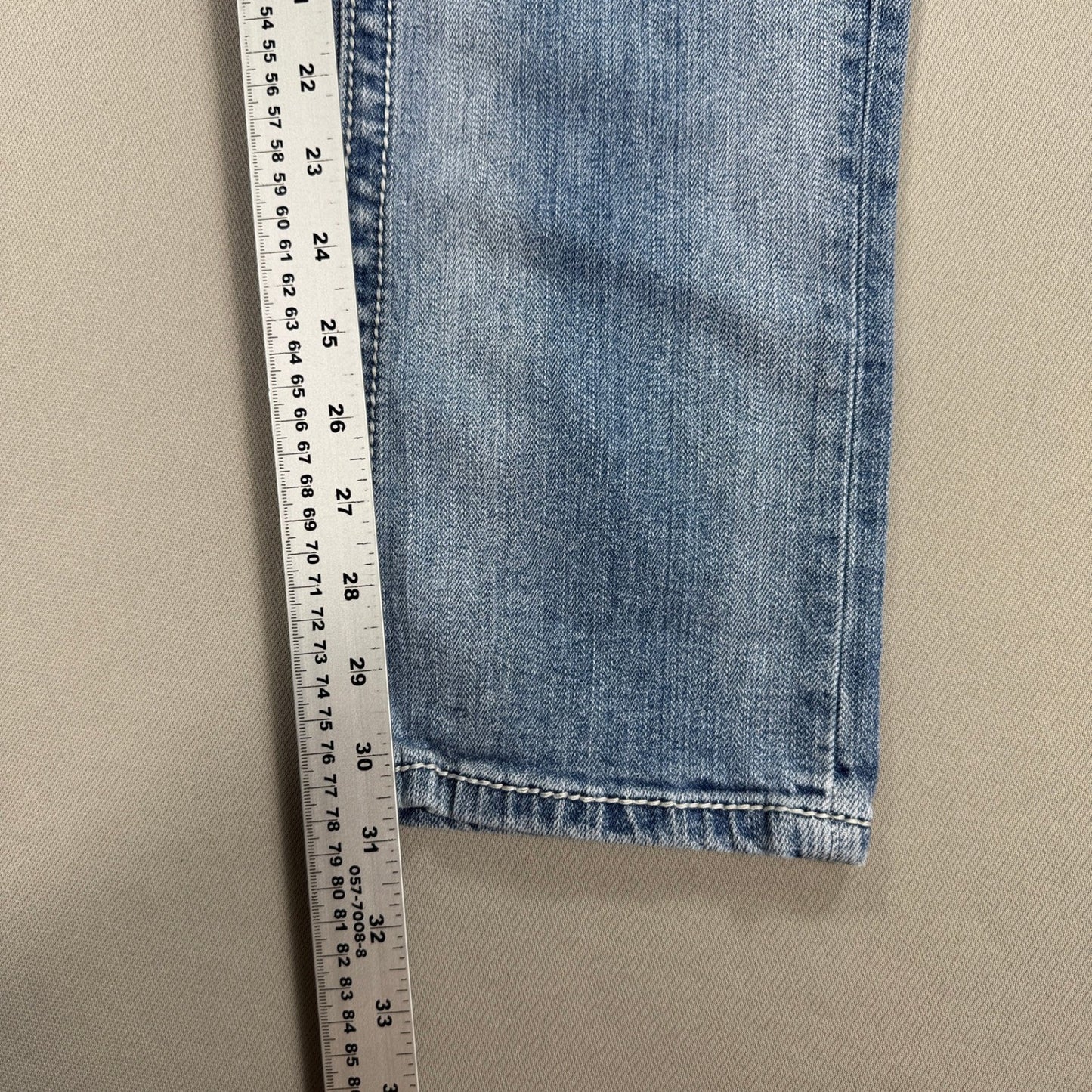 Miss Me Jeans Womens 32x30 Straight Blue Denim Embellished Pockets Distressed