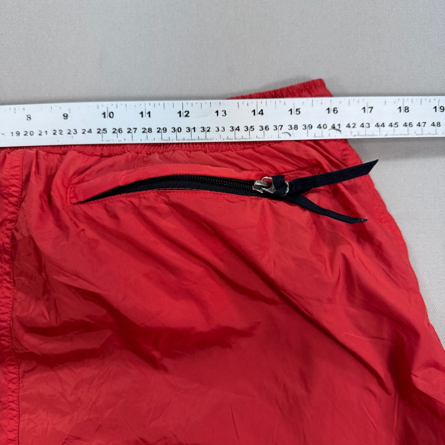 Vintage Polo Sport Ralph Lauren Track Pants mens Large Orange Nylon Drawstring