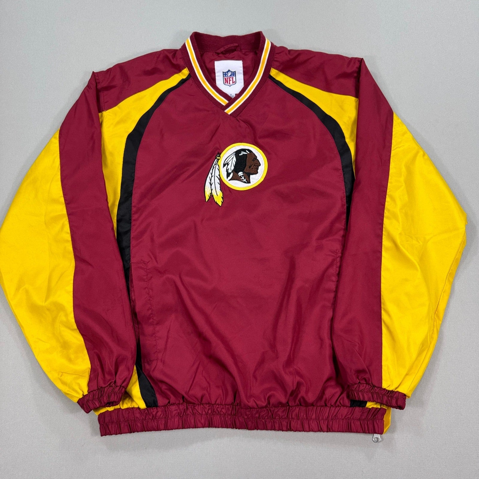 Vintage NFL Washington Redskins Jacket Mens Medium Outline Spellout Pullover