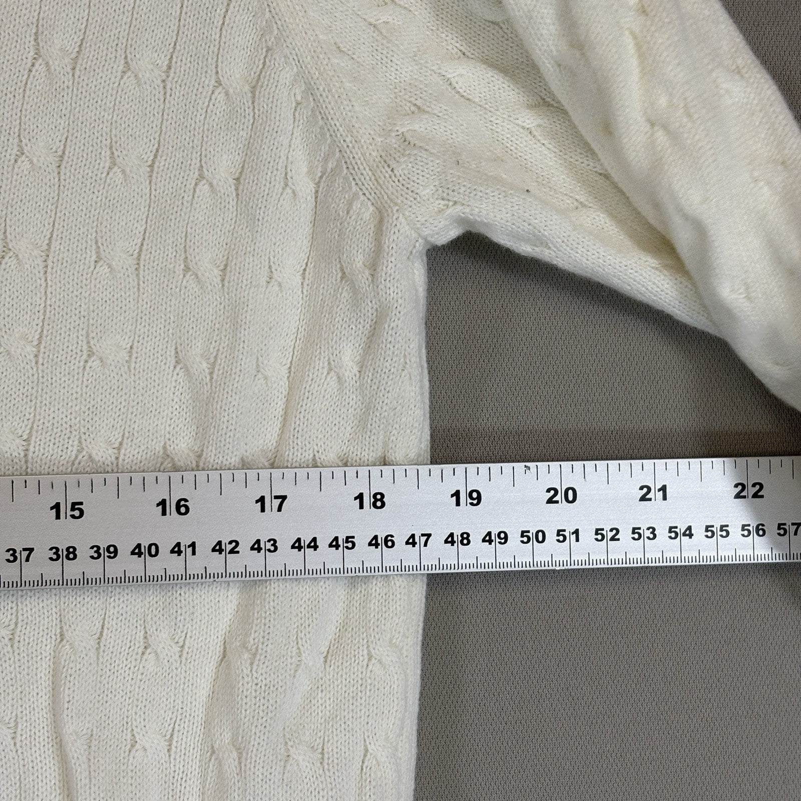 Ralph Lauren Polo Jeans Co Womens XL Sweater V Neck Cable Knit RL Logo