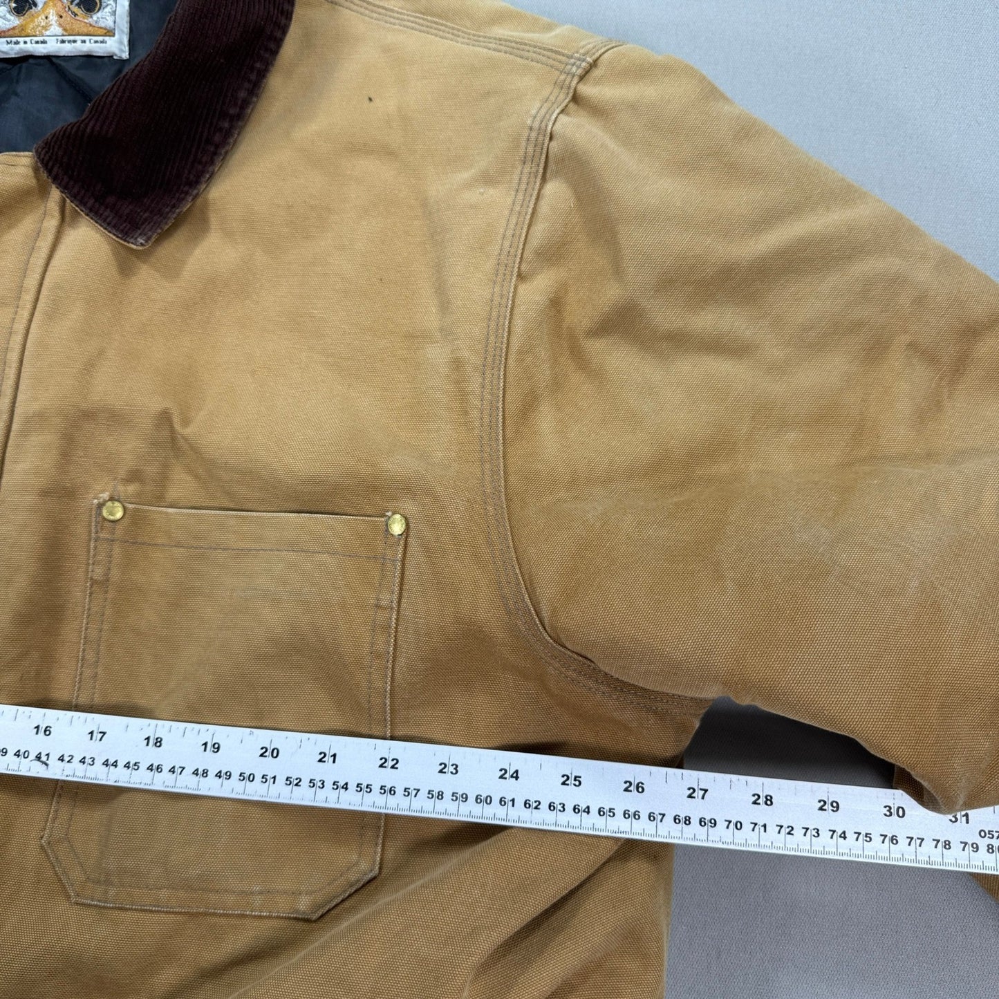 Vintage Tough Duck Chore Jacket mens 2XL Brown Canvas Barn Coat Insulated Lined