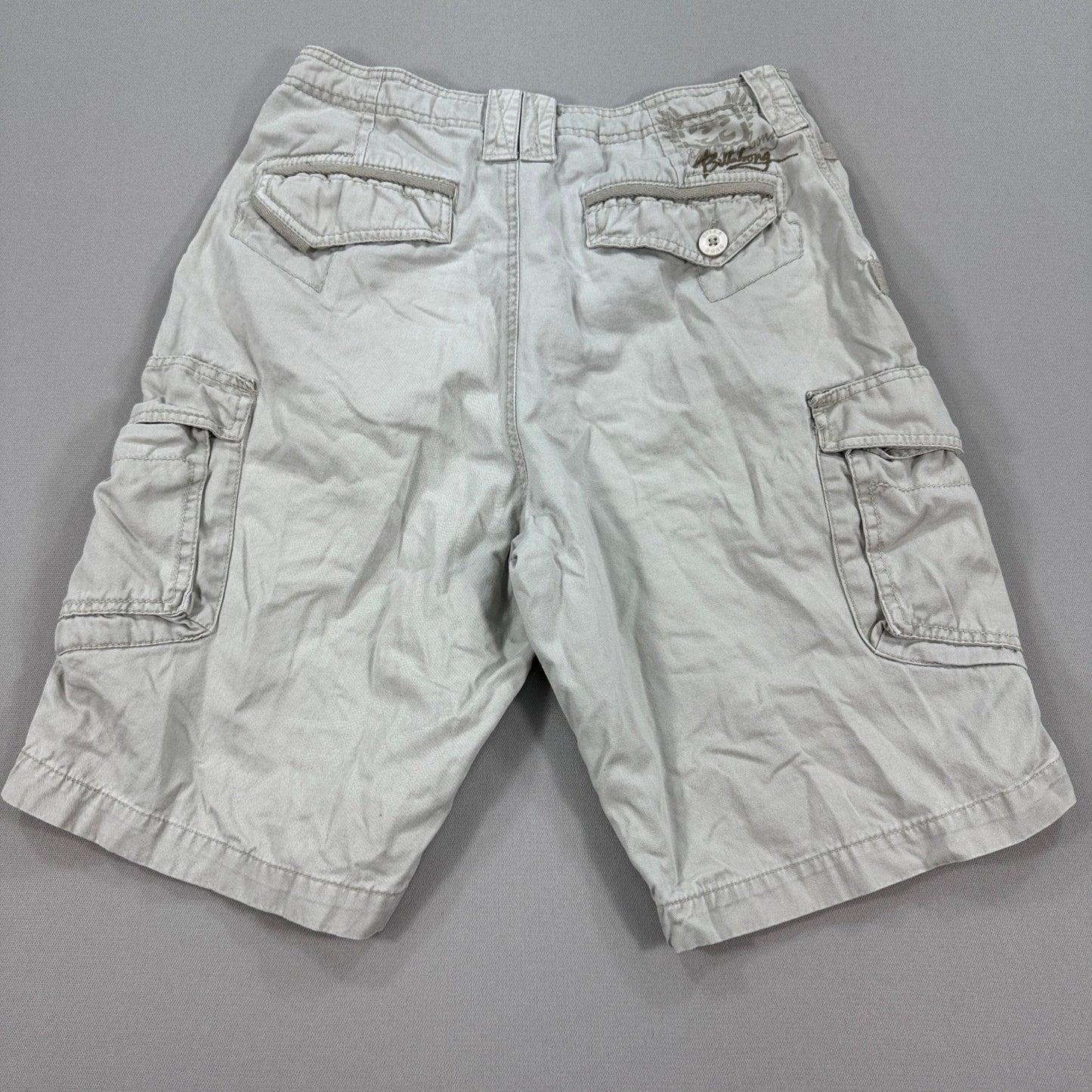 Rare Billabong Cargo Shorts mens Size 28 Beige Y2K 100% cotton