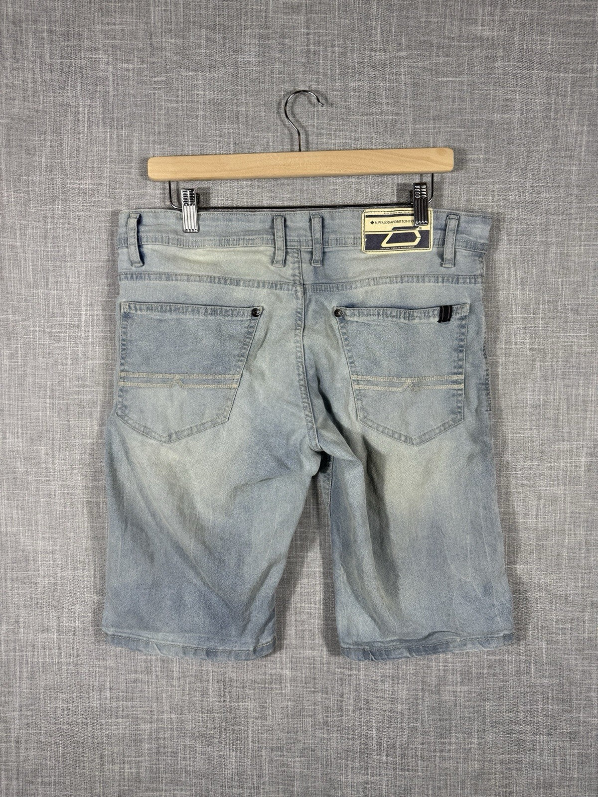 Buffalo David Bitton Evan X Blue Shorts Light Wash Mens Size 32