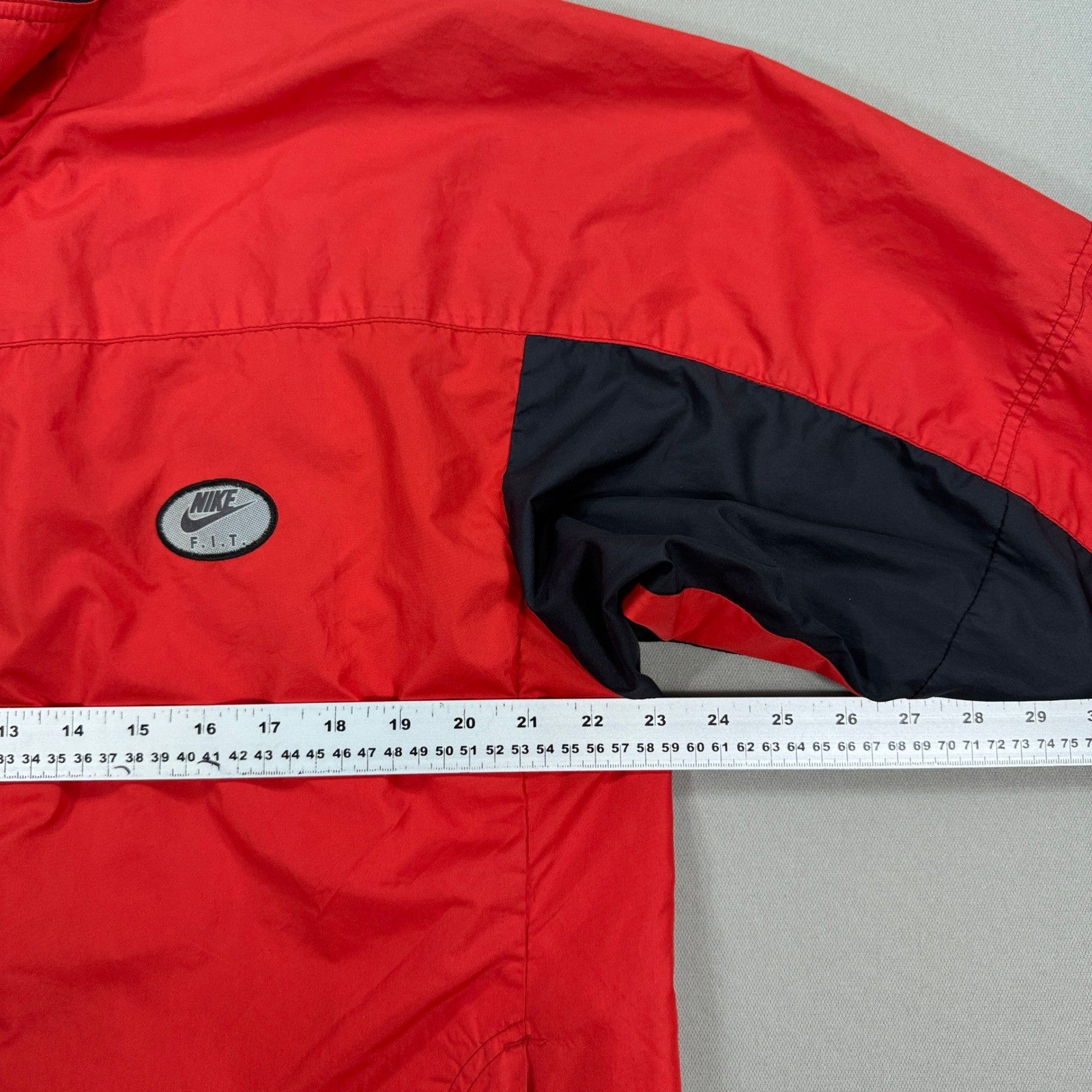 Vintage 90s Nike Fit Track Jacket mens Large Red Full Zip Windbreaker Tailwind