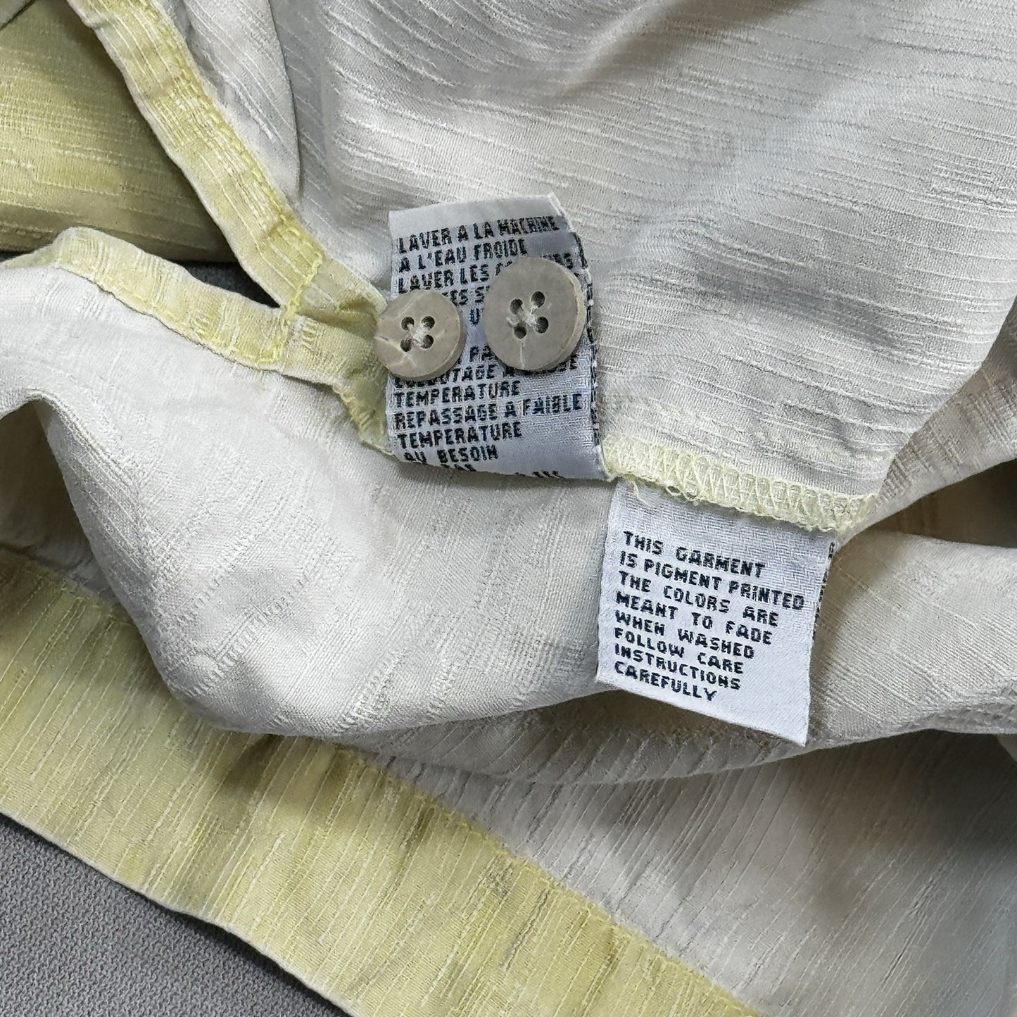 Tommy Bahama Hawaiian Shirt mens XL Yellow Button Up Tropical Beach Silk Blend