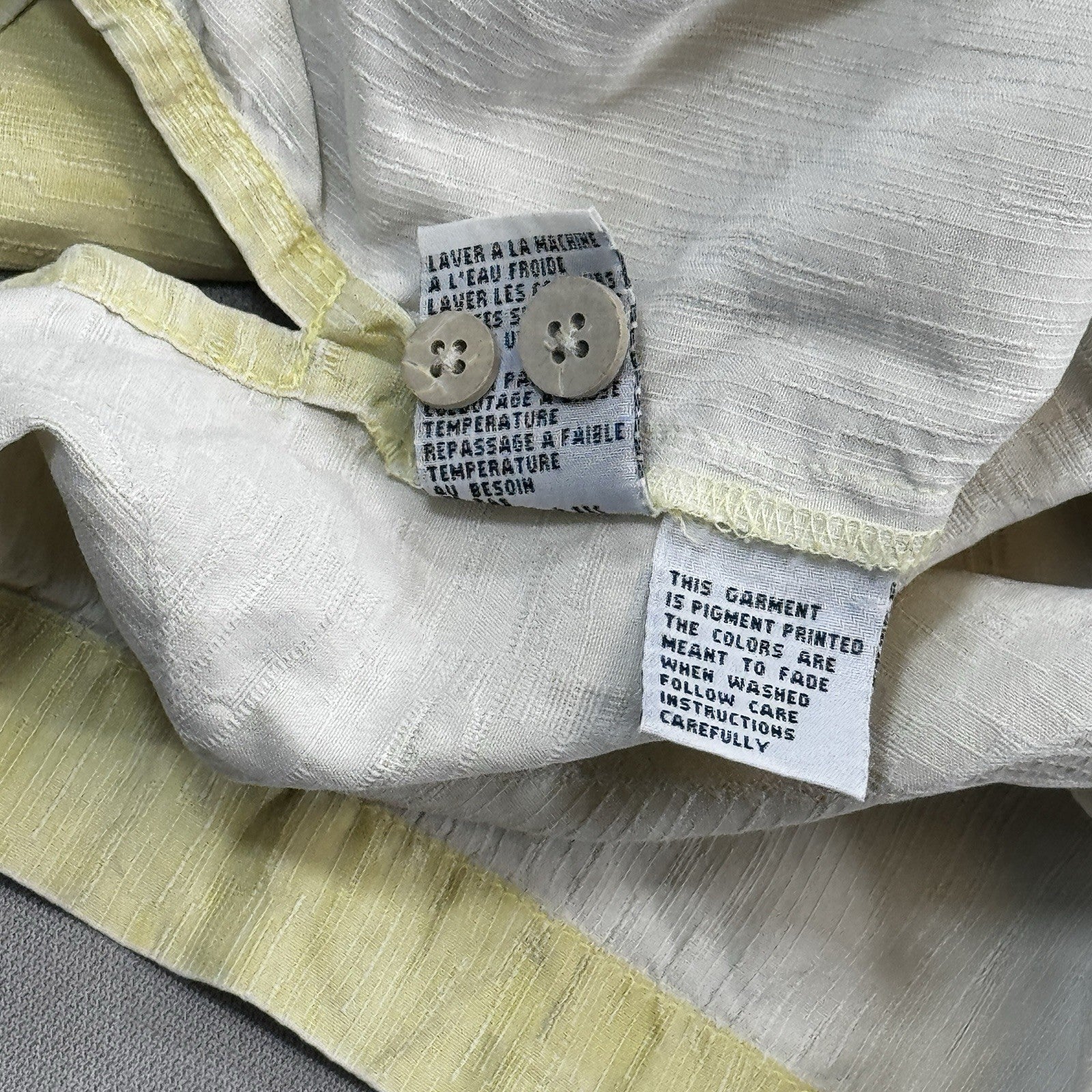 Tommy Bahama Hawaiian Shirt mens XL Yellow Button Up Tropical Beach Silk Blend