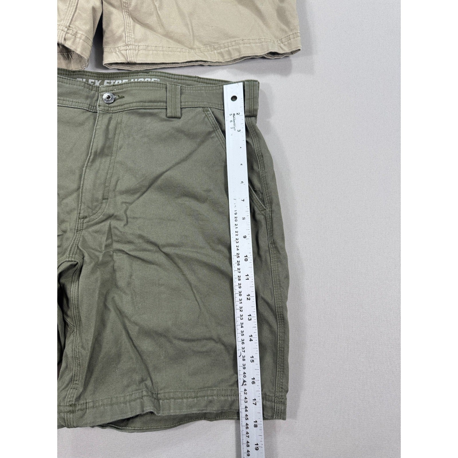 2 PCS Duluth Trading Co Cargo Shorts Flex Fire Hose mens Size 34 Relaxed Fit