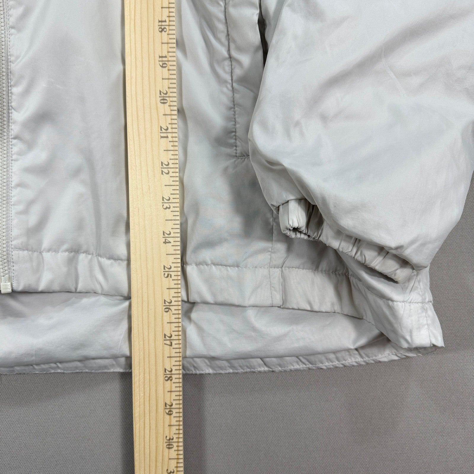 Adidas Coat Womens 2XL White Insulated Hoodie Padded Rain Jacket Fall Winter