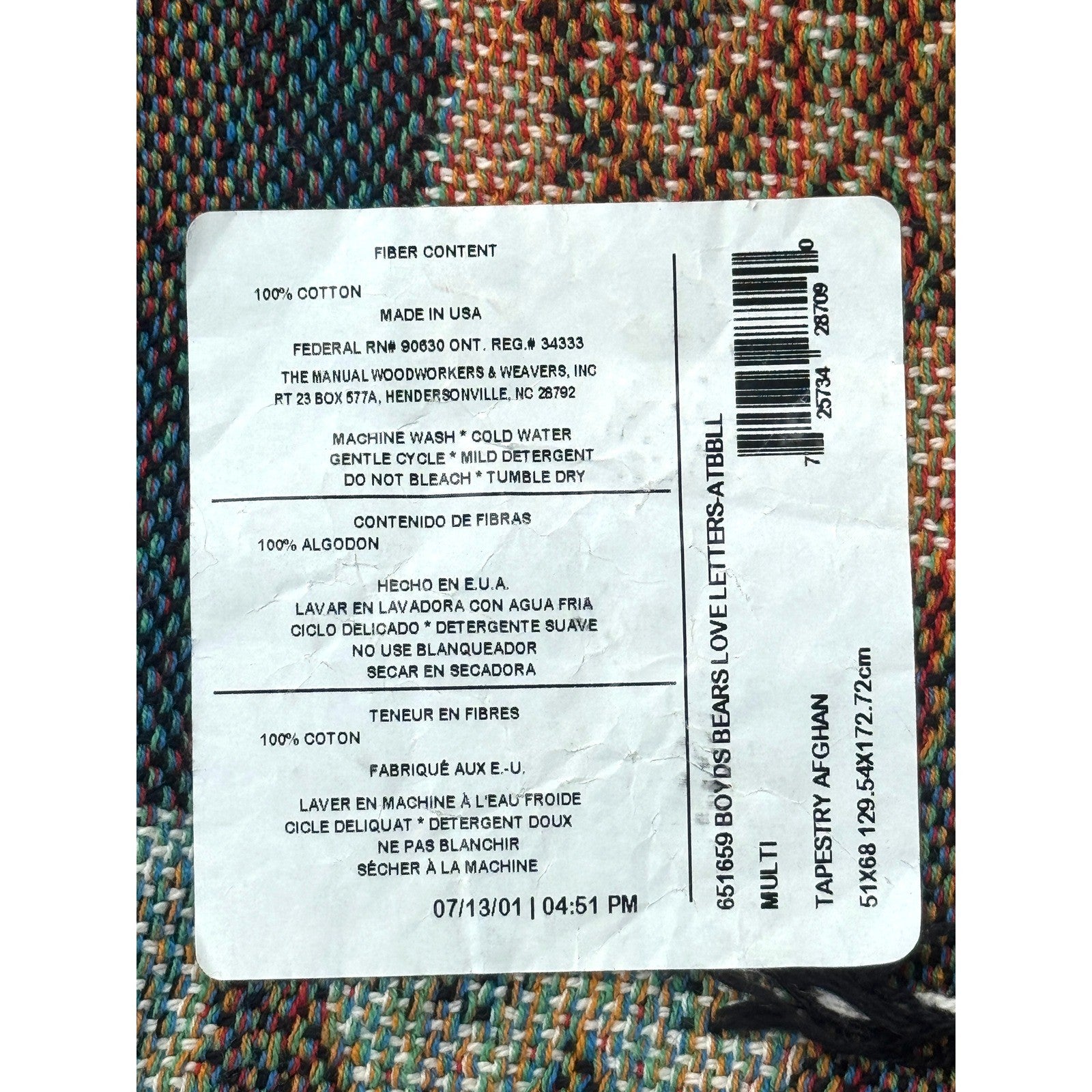 NWT Boyds Bears "LOVE HAS NO RHYME OR REASON" Throw Blanket Size 51x68 USA Made